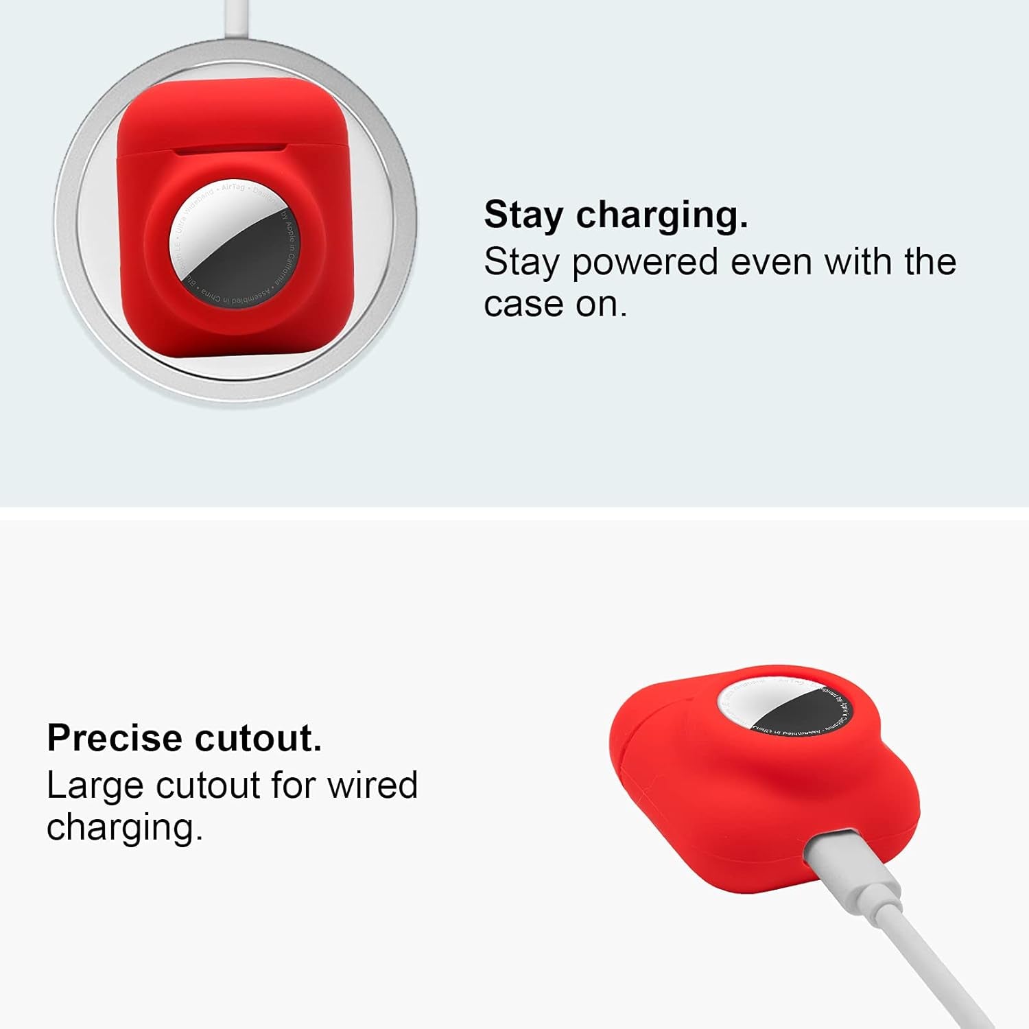 2 - in - 1 AirPods & AirTag Protective Case with Screen Protectors - Anti - Scratch, Anti - Fall, Durable Silicone Cover for AirPods 1&2 - Abbycart