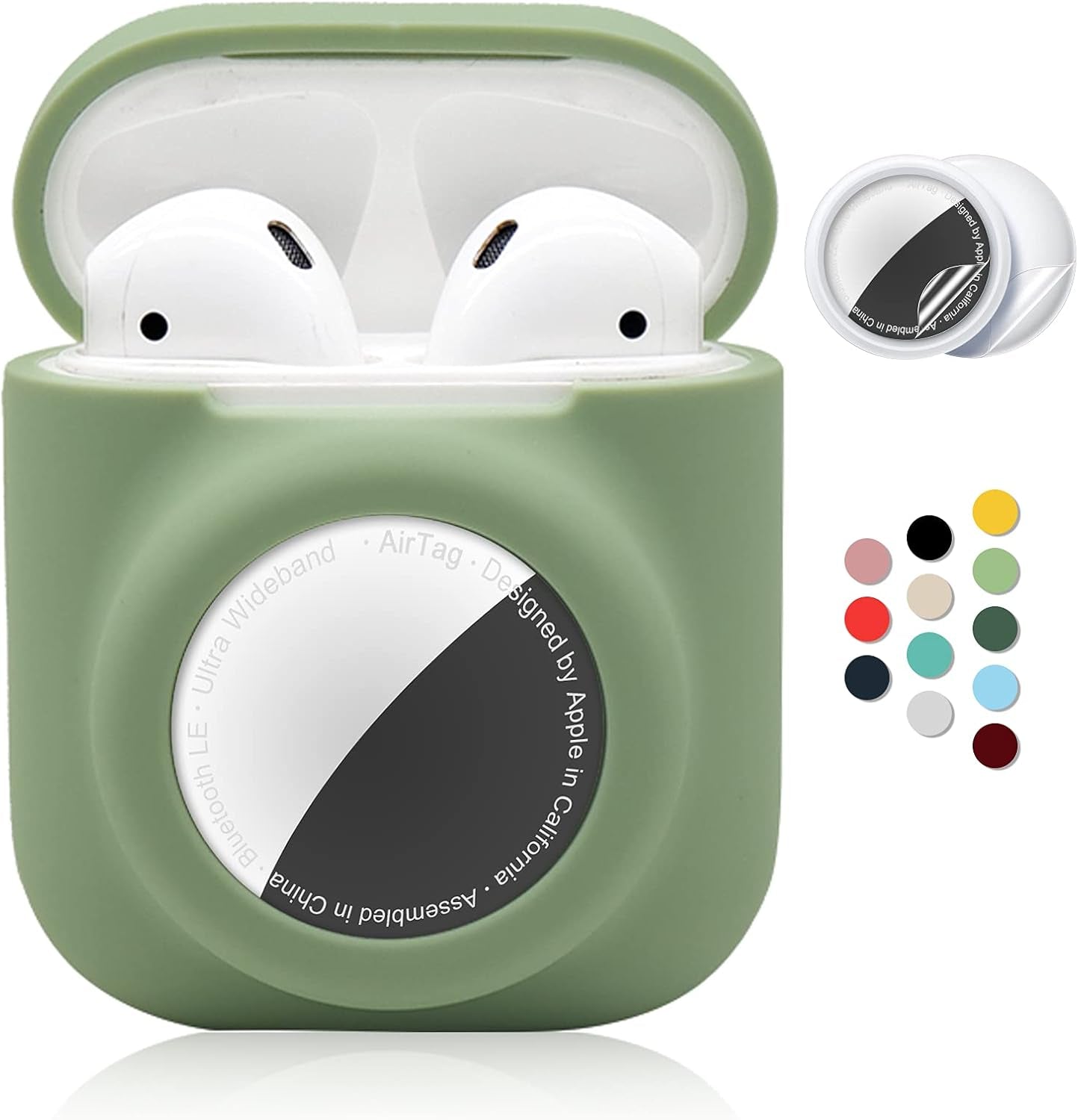 2 - in - 1 AirPods & AirTag Protective Case with Screen Protectors - Anti - Scratch, Anti - Fall, Durable Silicone Cover for AirPods 1&2 - Abbycart