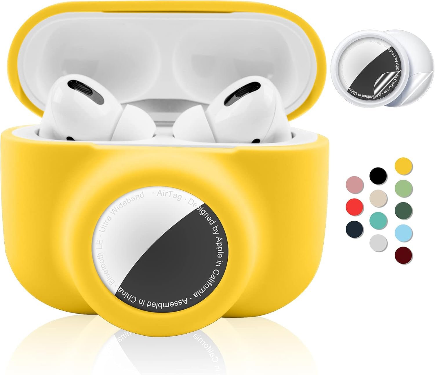 2 - in - 1 AirPods Pro and AirTag Protective Case – Soft Silicone, Shockproof, Anti - Scratch, with Screen Protectors - Abbycart