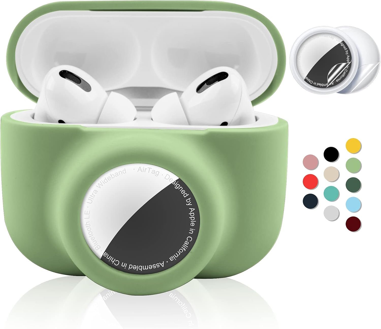 2 - in - 1 AirPods Pro and AirTag Protective Case – Soft Silicone, Shockproof, Anti - Scratch, with Screen Protectors - Abbycart