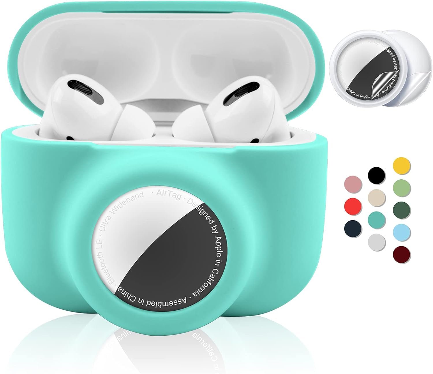 2 - in - 1 AirPods Pro and AirTag Protective Case – Soft Silicone, Shockproof, Anti - Scratch, with Screen Protectors - Abbycart