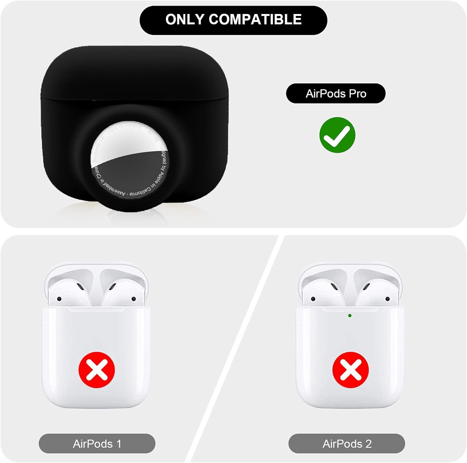 2 - in - 1 AirPods Pro and AirTag Protective Case – Soft Silicone, Shockproof, Anti - Scratch, with Screen Protectors - Abbycart