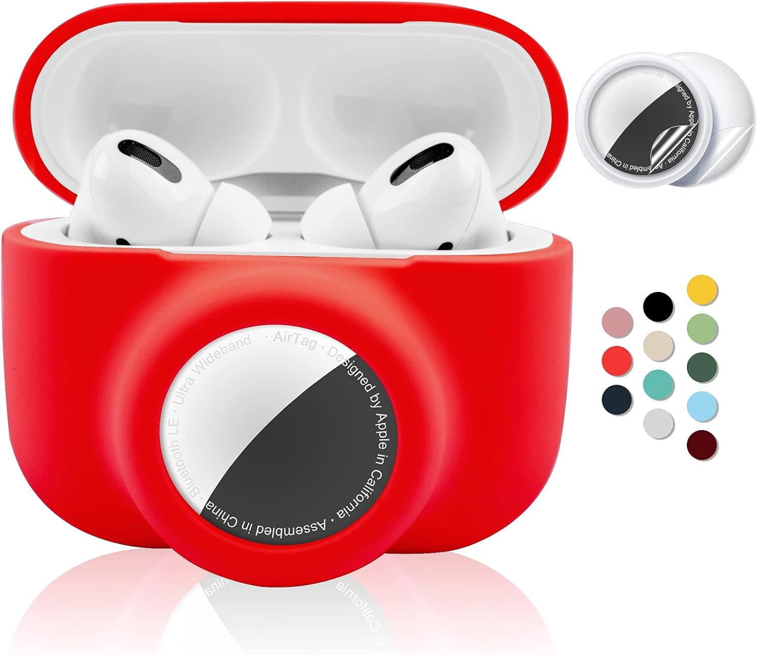 2 - in - 1 AirPods Pro and AirTag Protective Case – Soft Silicone, Shockproof, Anti - Scratch, with Screen Protectors - Abbycart