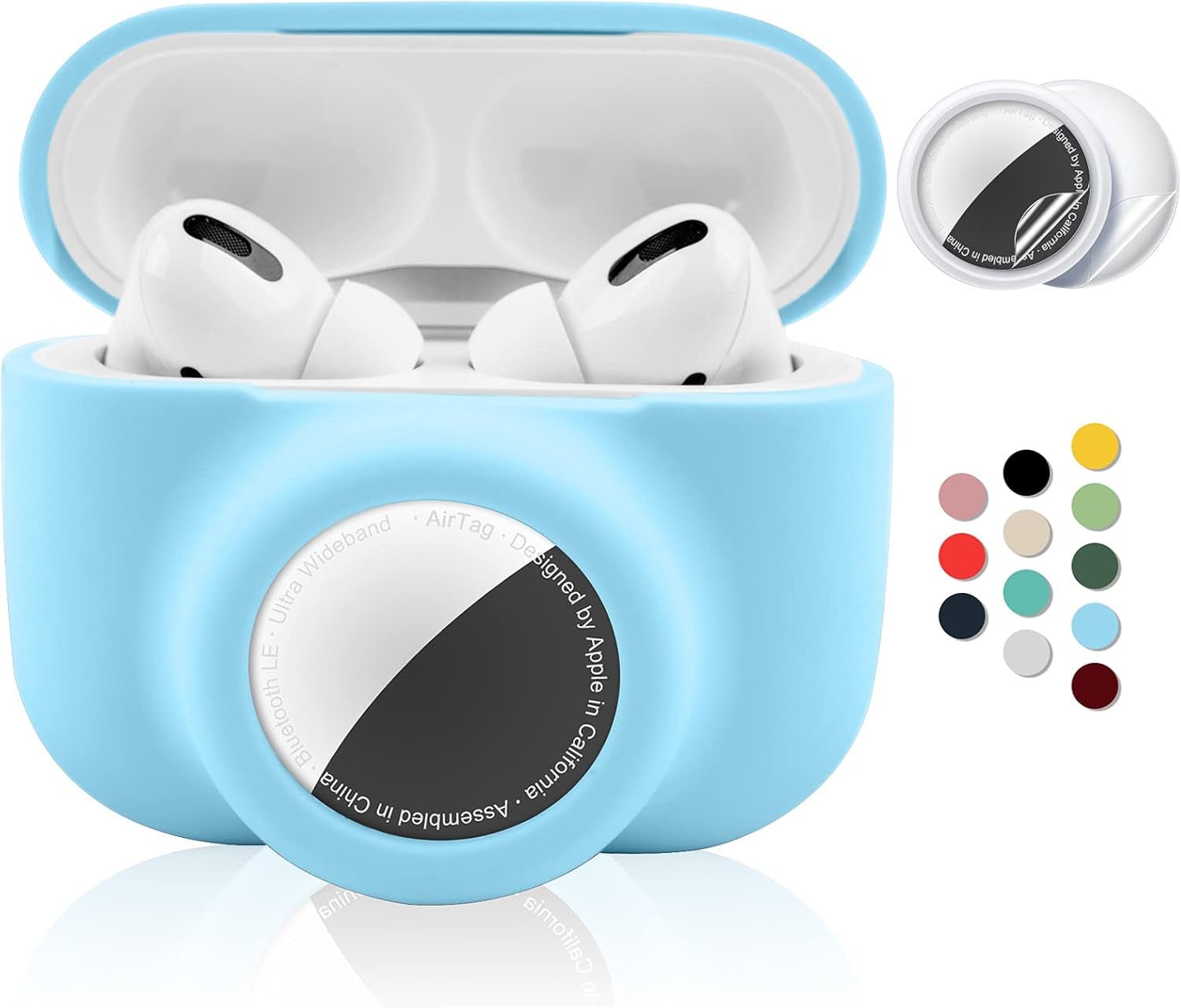 2 - in - 1 AirPods Pro and AirTag Protective Case – Soft Silicone, Shockproof, Anti - Scratch, with Screen Protectors - Abbycart