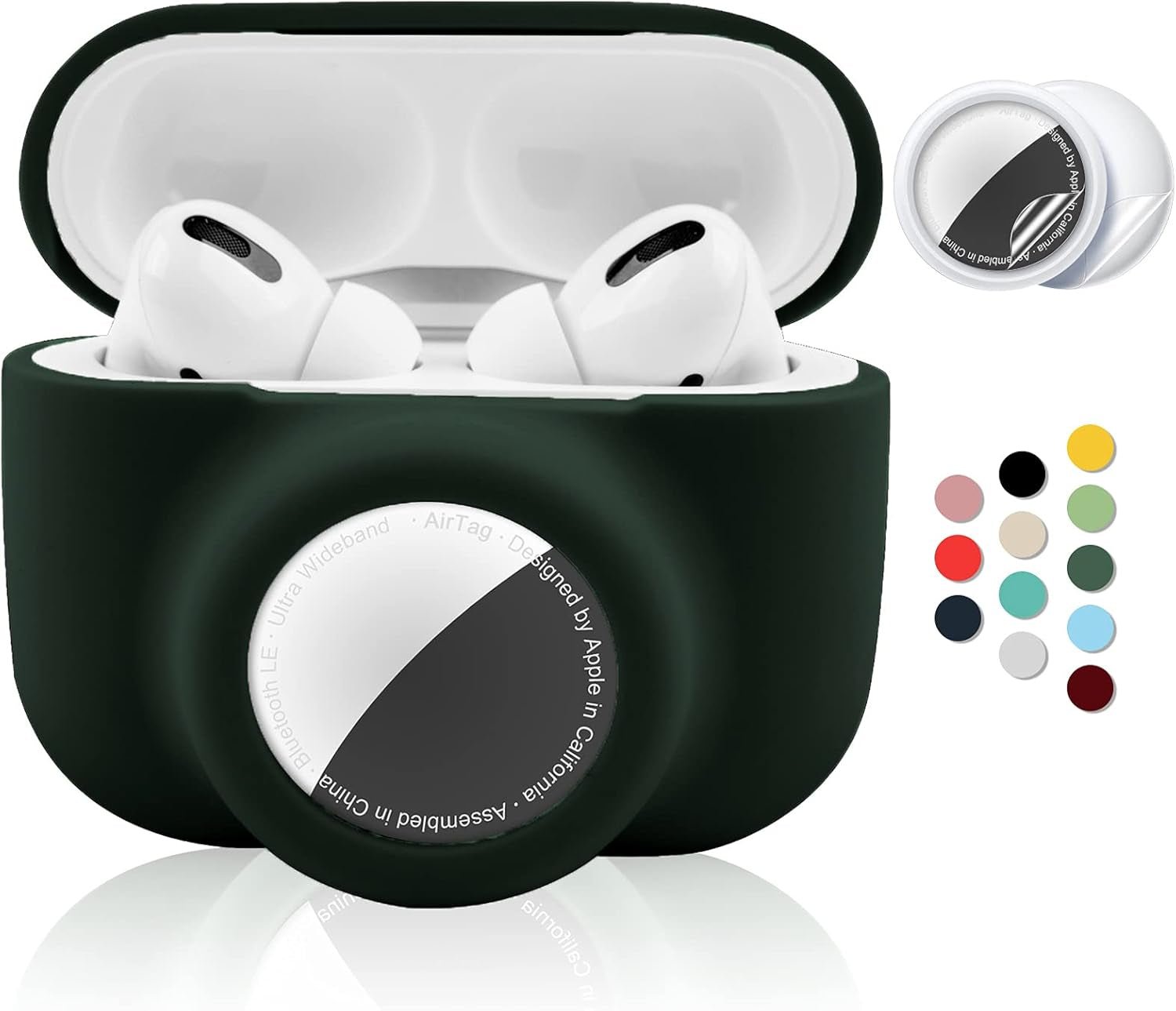 2 - in - 1 AirPods Pro and AirTag Protective Case – Soft Silicone, Shockproof, Anti - Scratch, with Screen Protectors - Abbycart