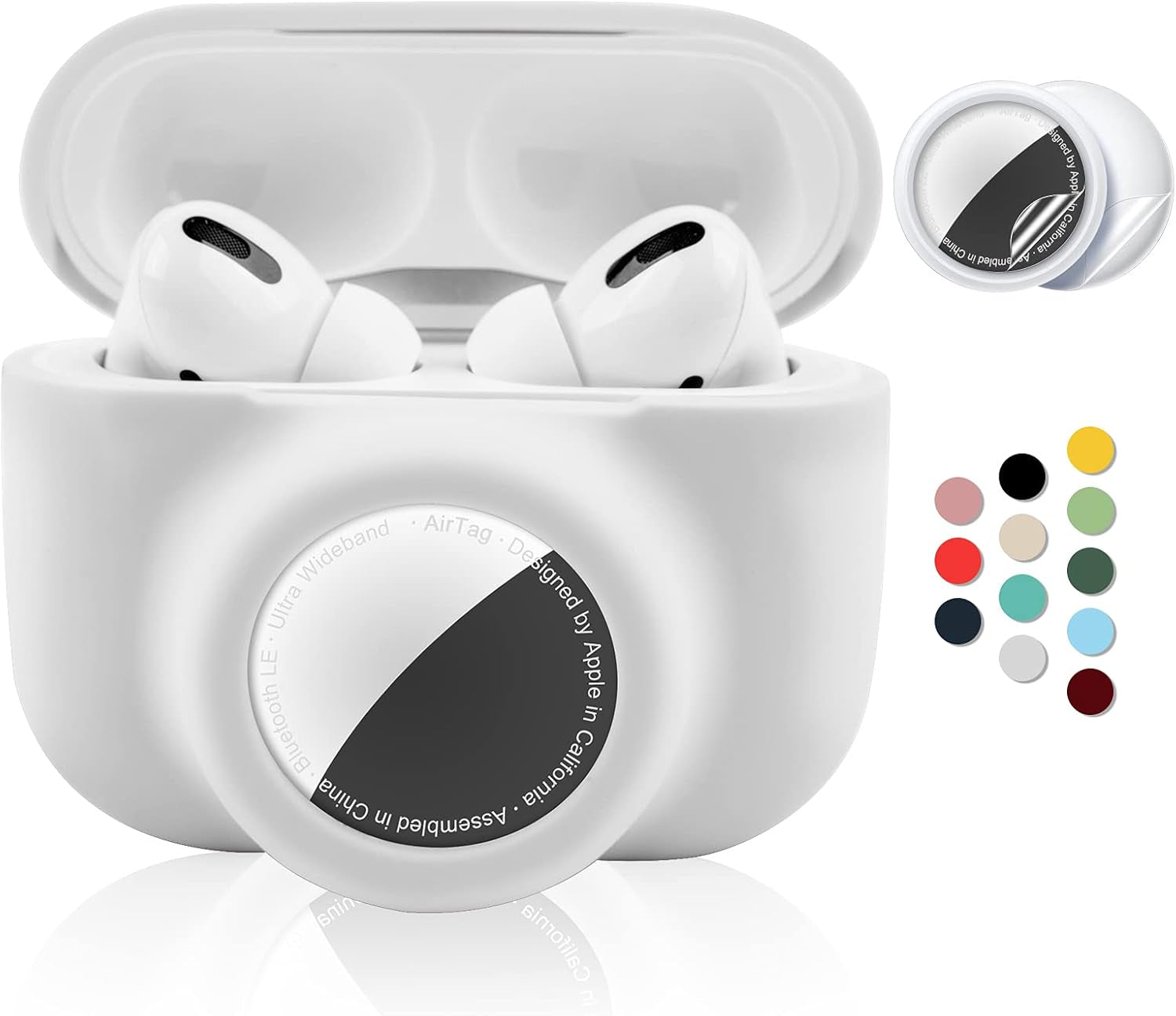 2 - in - 1 AirPods Pro and AirTag Protective Case – Soft Silicone, Shockproof, Anti - Scratch, with Screen Protectors - Abbycart