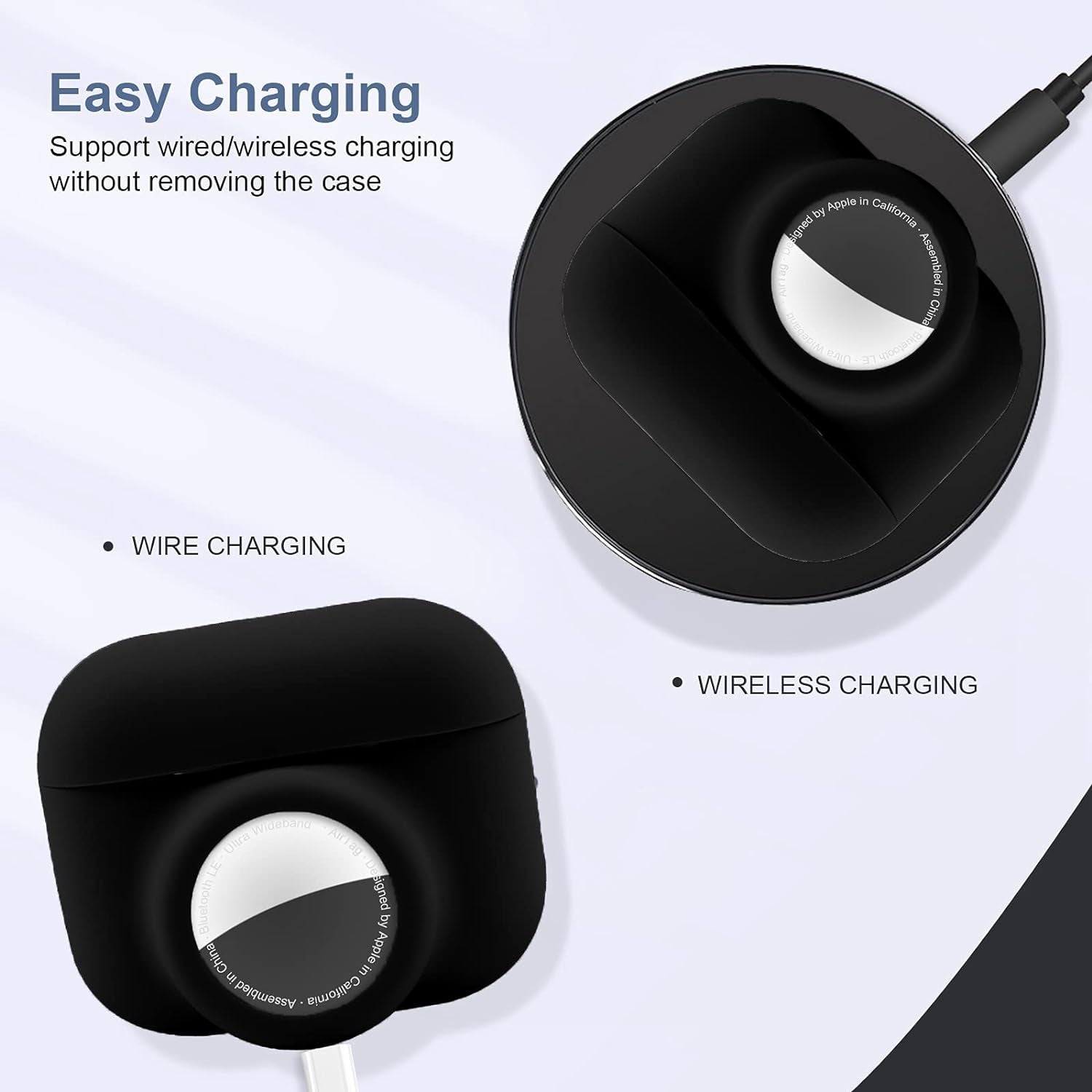 2 - in - 1 AirPods Pro and AirTag Protective Case – Soft Silicone, Shockproof, Anti - Scratch, with Screen Protectors - Abbycart