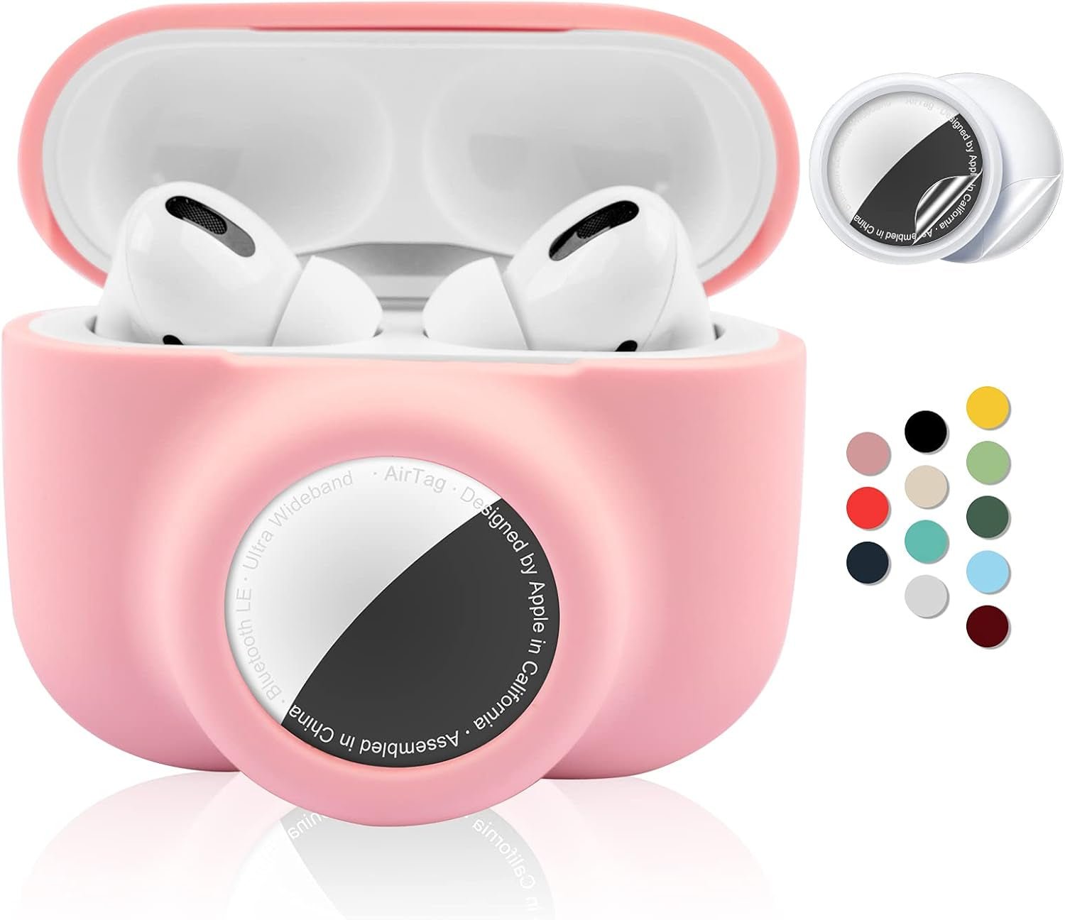2 - in - 1 AirPods Pro and AirTag Protective Case – Soft Silicone, Shockproof, Anti - Scratch, with Screen Protectors - Abbycart