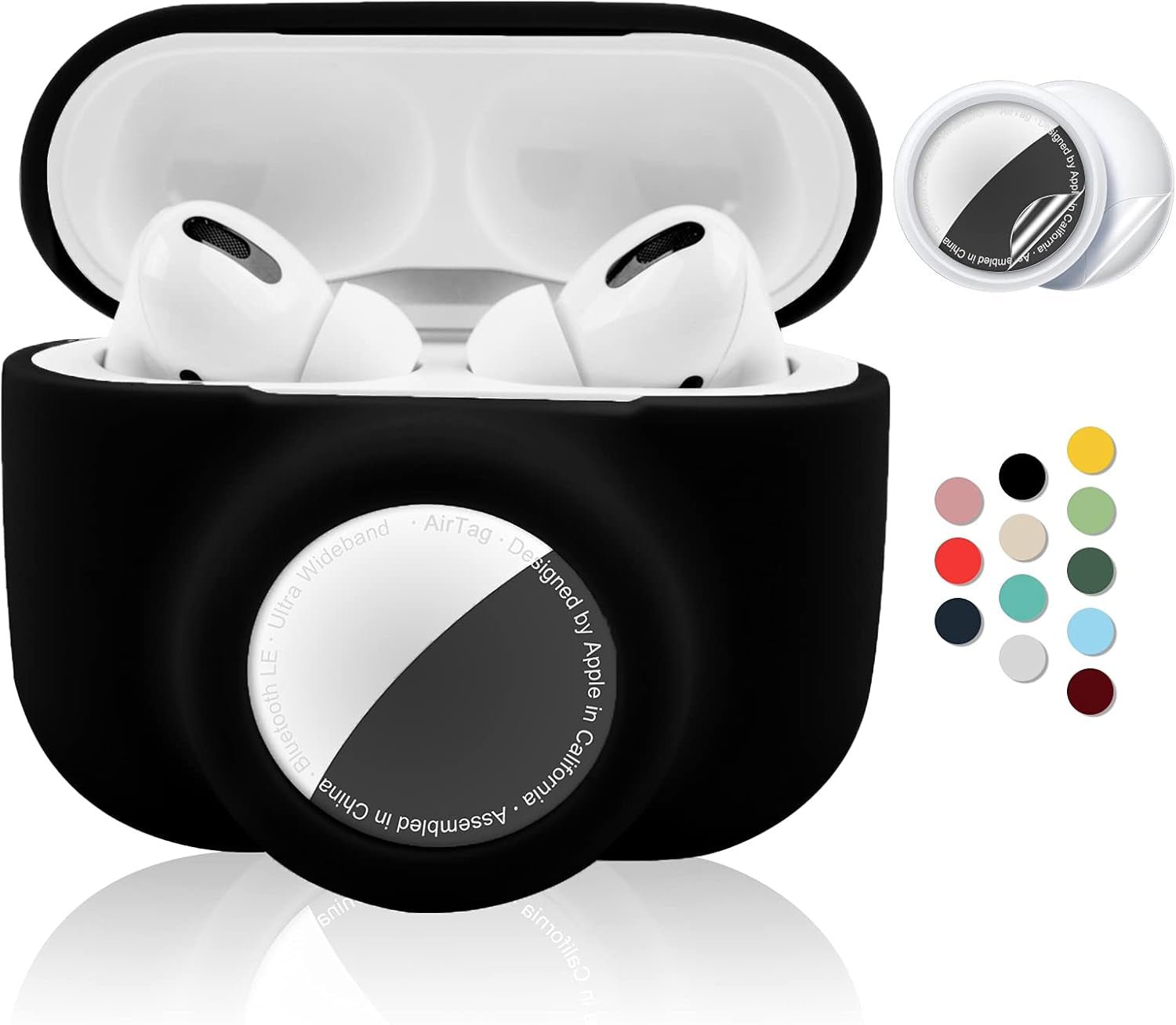 2 - in - 1 AirPods Pro and AirTag Protective Case – Soft Silicone, Shockproof, Anti - Scratch, with Screen Protectors - Abbycart