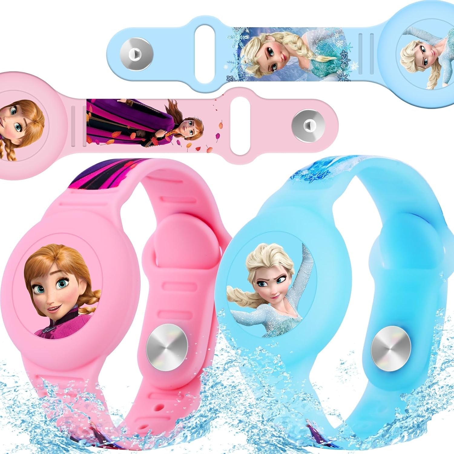 2 Pack Airtag Bracelet for Kids, Waterproof Cute Cartoon Air Tag Holder for Kids with Soft Silicone Full Coverage Anti-Lost Hidden Airtag Wristband Accessories for Child - Abbycart