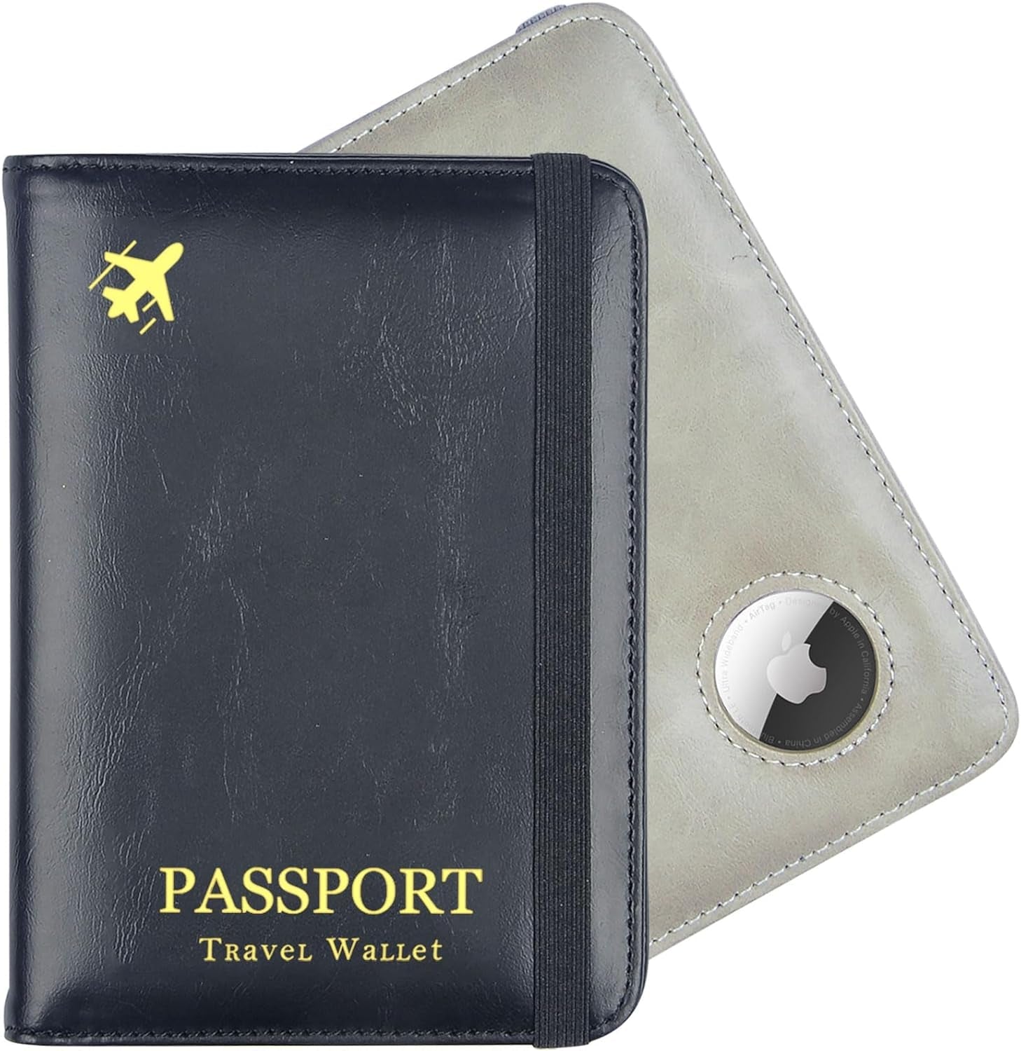 2 - Pack AirTag Passport Holder with RFID Blocking – Slim Travel Wallet for Men & Women - Abbycart