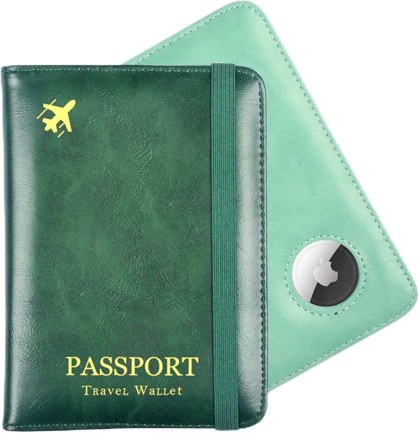 2 - Pack AirTag Passport Holder with RFID Blocking – Slim Travel Wallet for Men & Women - Abbycart