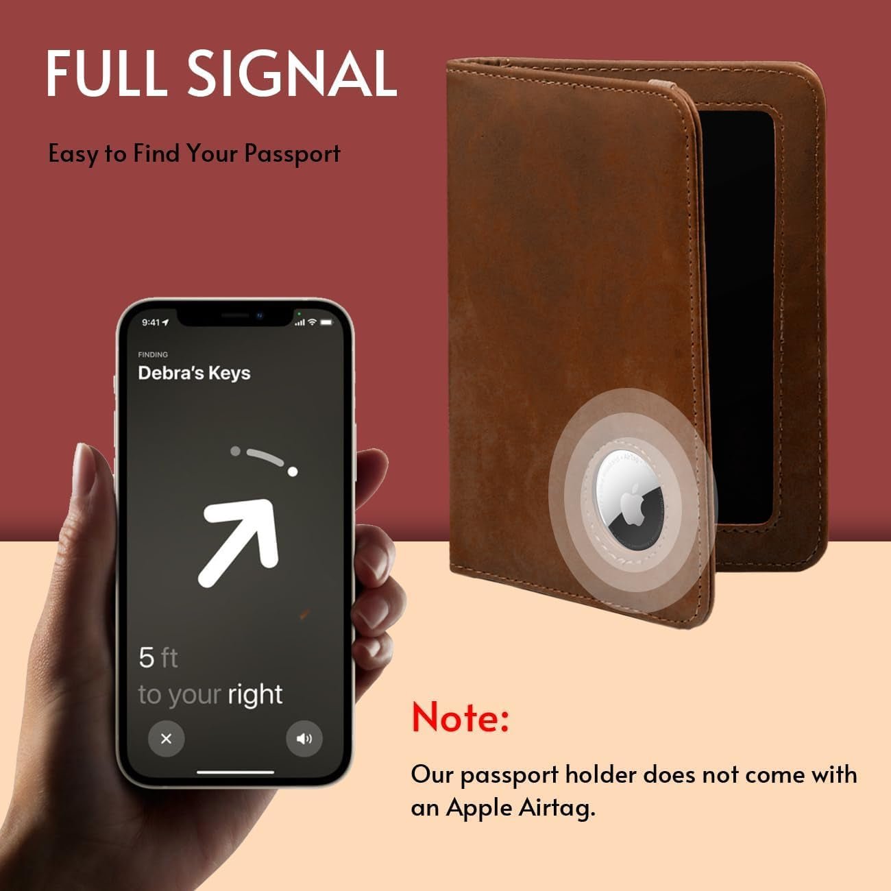 2 - Pack AirTag Passport Holder with RFID Blocking – Slim Travel Wallet for Men & Women - Abbycart