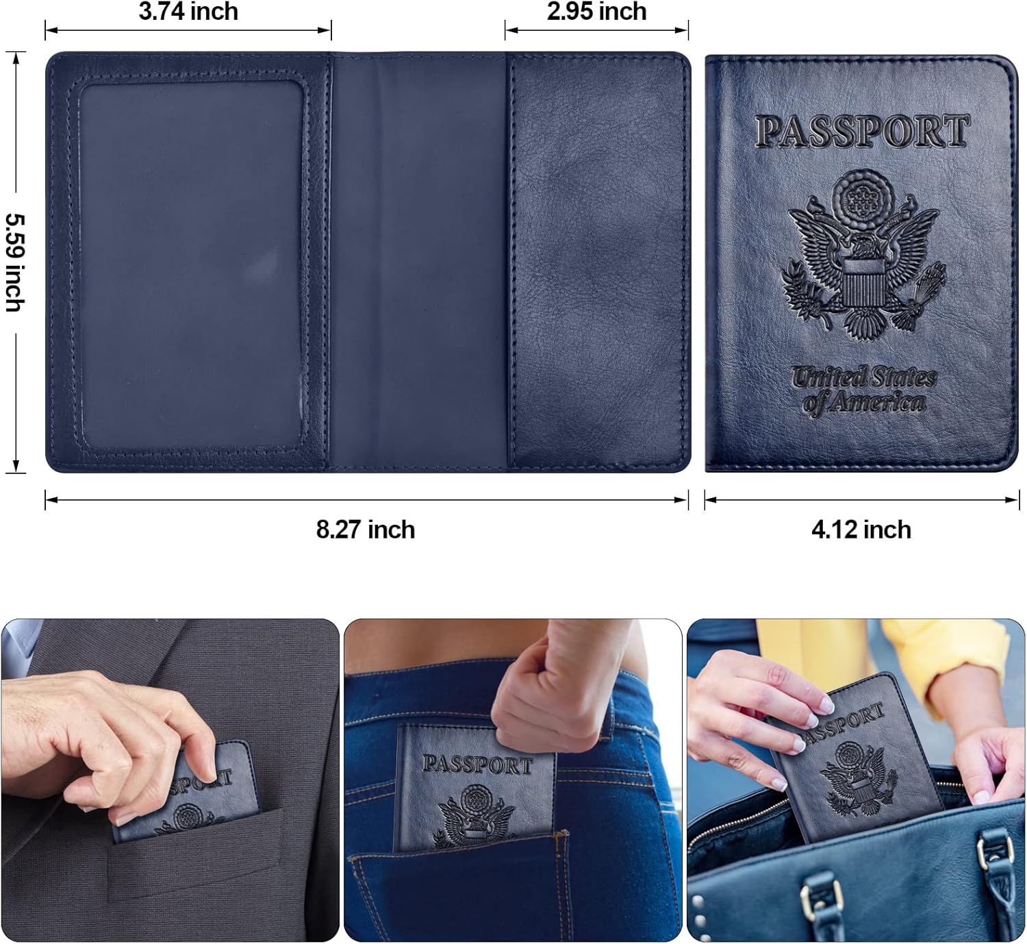 2 - Pack Passport & Vaccine Card Holder | Travel Wallet Set - Abbycart