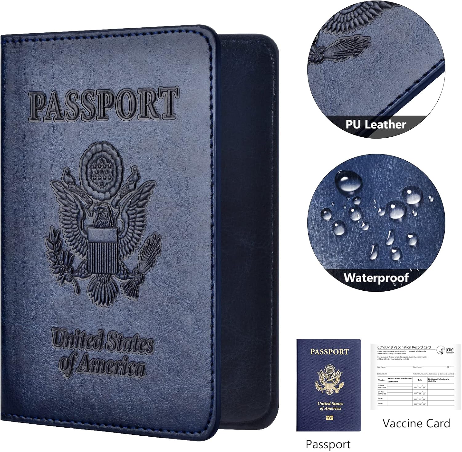 2 - Pack Passport & Vaccine Card Holder | Travel Wallet Set - Abbycart
