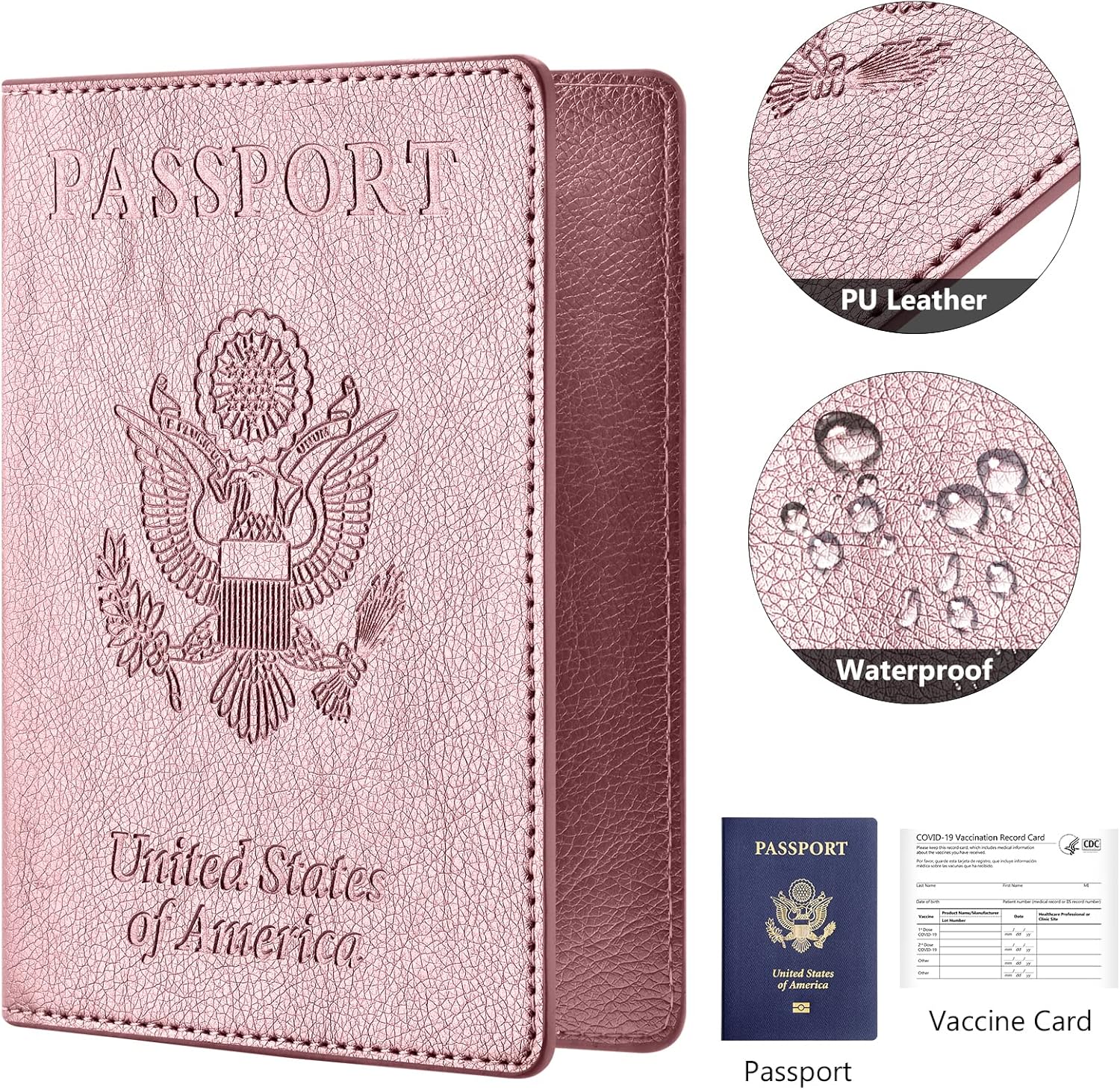 2 - Pack Passport & Vaccine Card Holder | Travel Wallet Set - Abbycart
