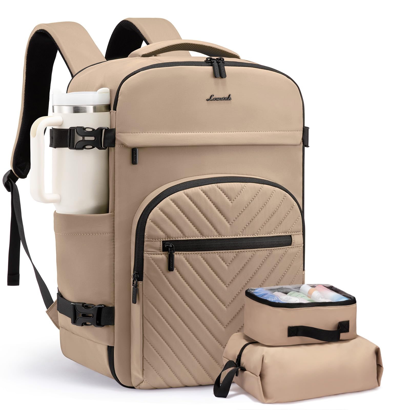 40L-3Pcs Airline Approved Travel Backpack Waterproof Carry On Bag