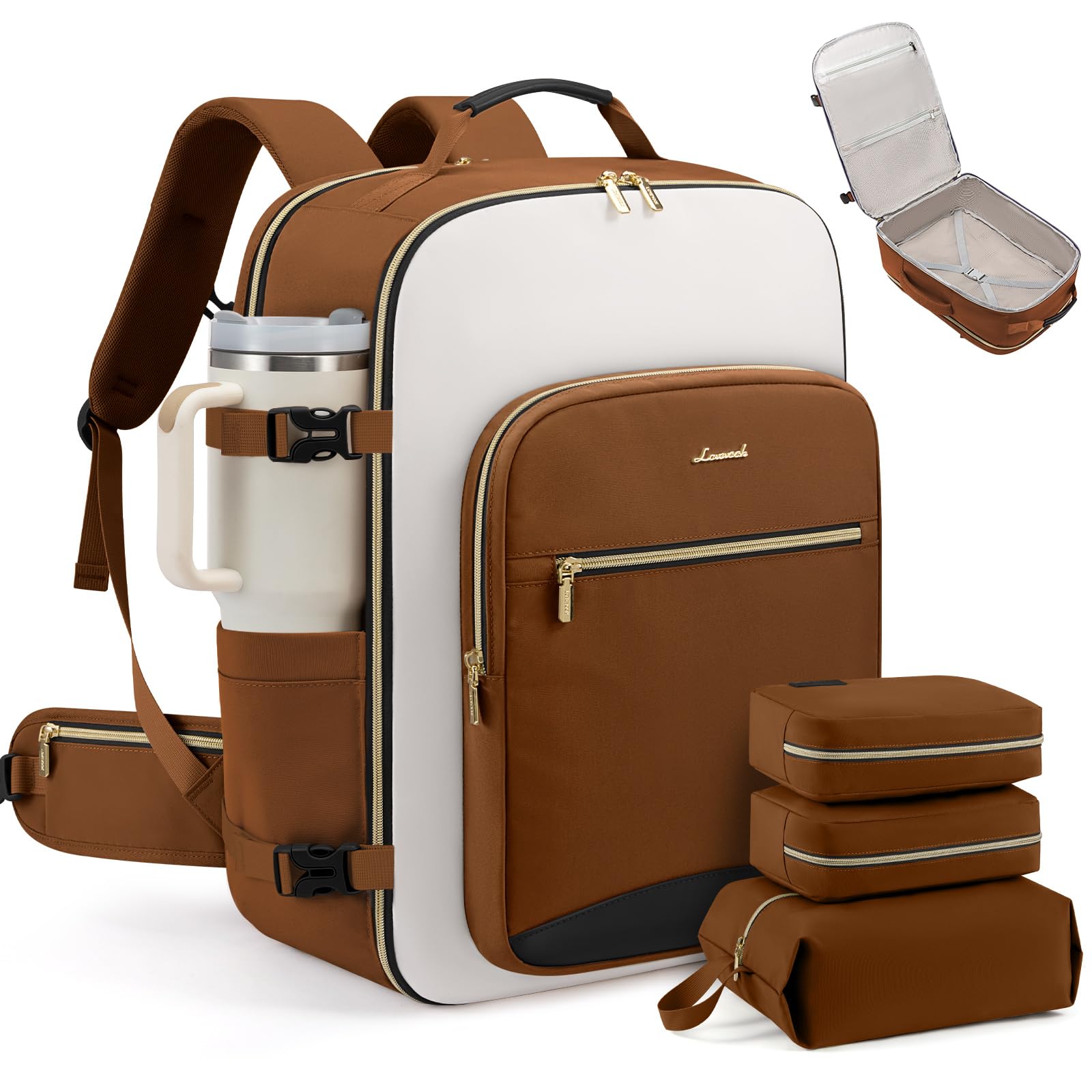 40L Carry On Travel Backpack Airline Approved with Packing Cubes