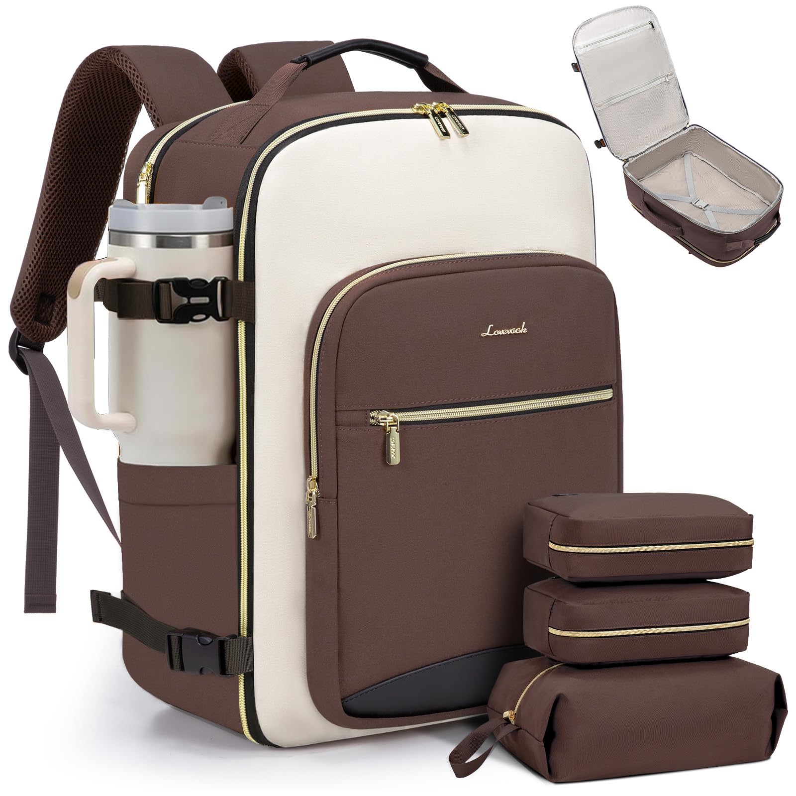 40L Carry On Travel Backpack Airline Approved with Packing Cubes