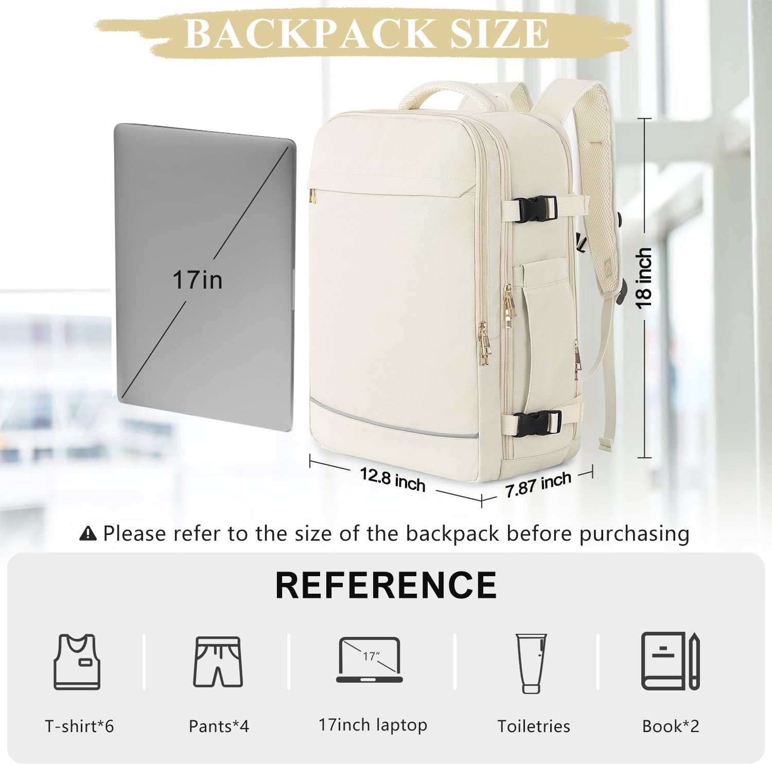 40L Travel Backpack – Waterproof Flight Approved Carry - On Personal Item Bag with Laptop Compartment & Packing Cubes - Abbycart