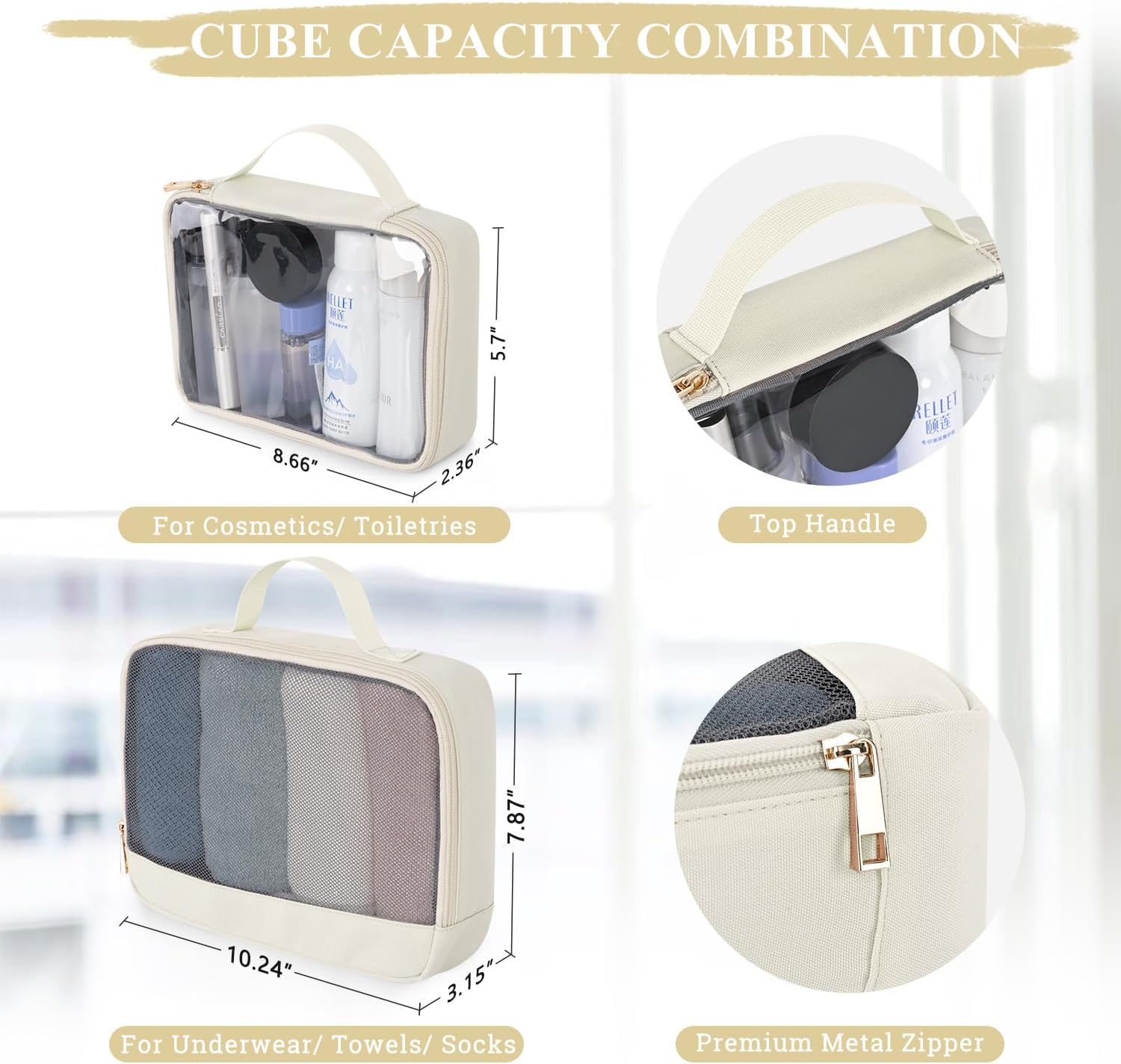 40L Travel Backpack – Waterproof Flight Approved Carry - On Personal Item Bag with Laptop Compartment & Packing Cubes - Abbycart