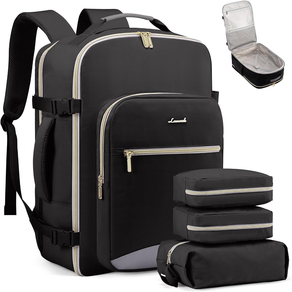 40L Travel Carry On Backpack with Packing Cubes & Laptop Compartment