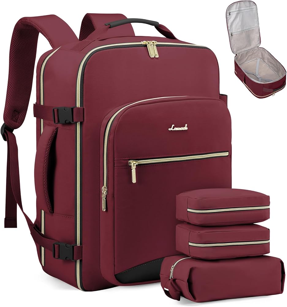 40L Travel Carry On Backpack with Packing Cubes & Laptop Compartment