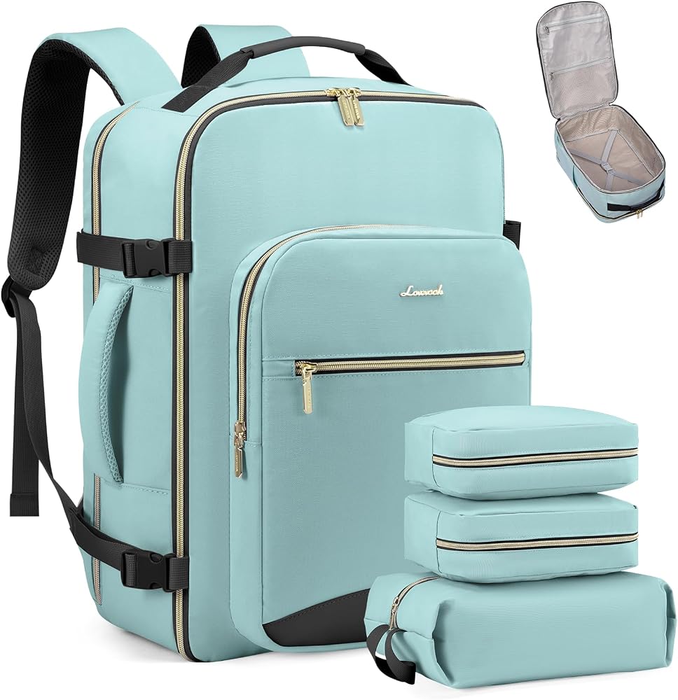 40L Travel Carry On Backpack with Packing Cubes & Laptop Compartment