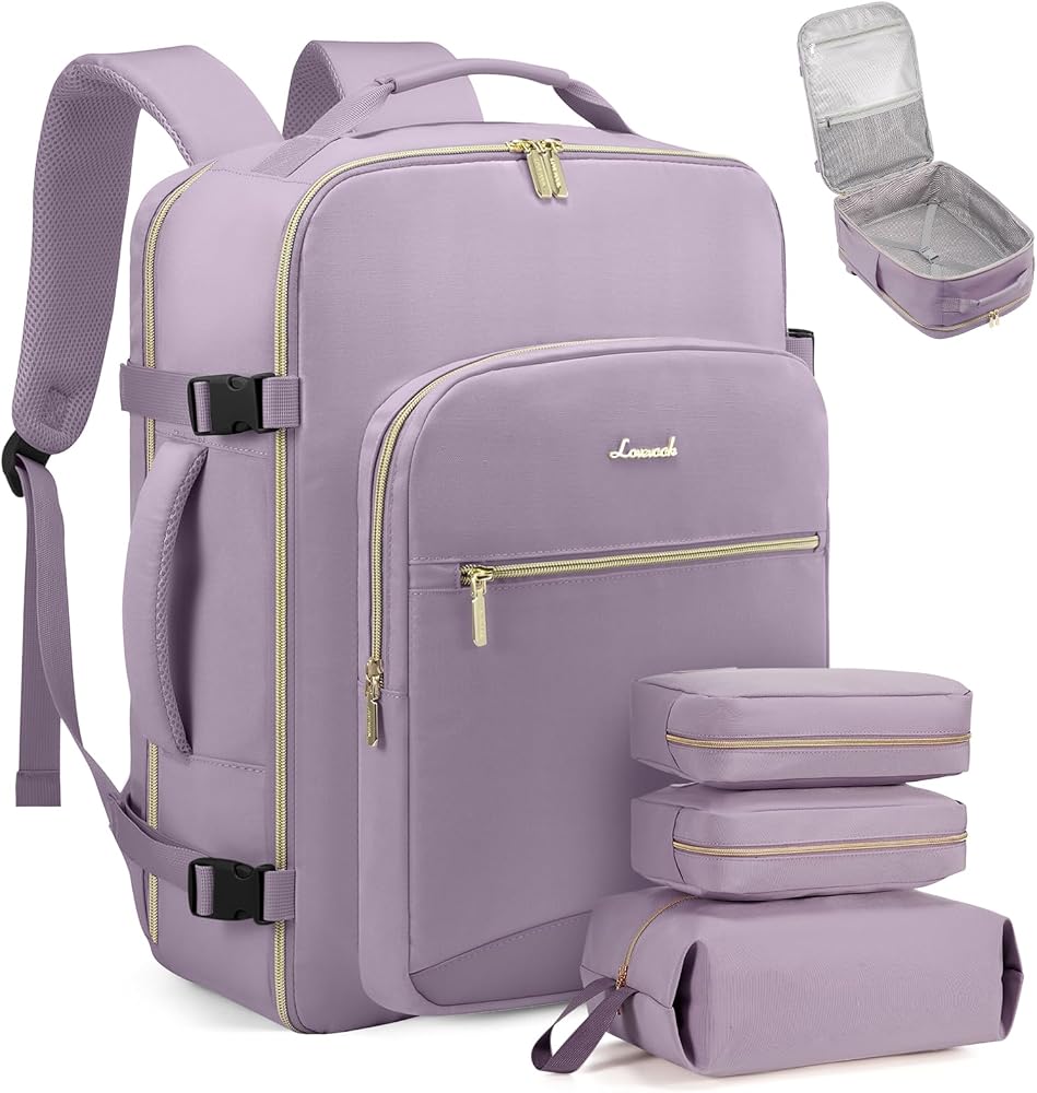 40L Travel Carry On Backpack with Packing Cubes & Laptop Compartment