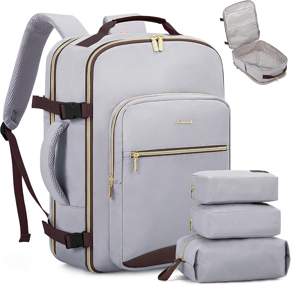 40L Travel Carry On Backpack with Packing Cubes & Laptop Compartment