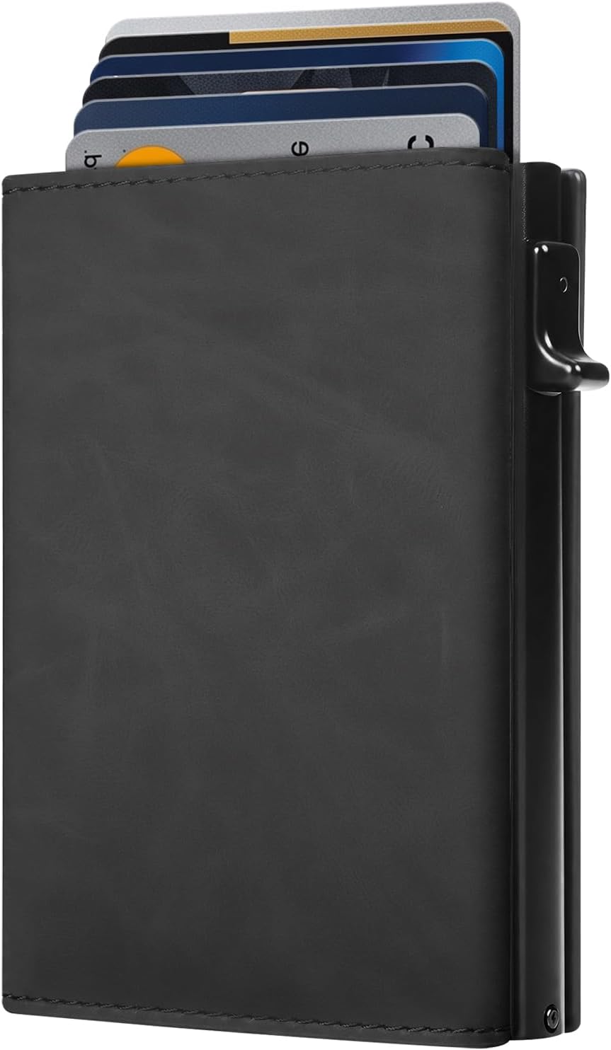 RFID Smart Wallet for Men Pop Up Card Holder Leather Wallet