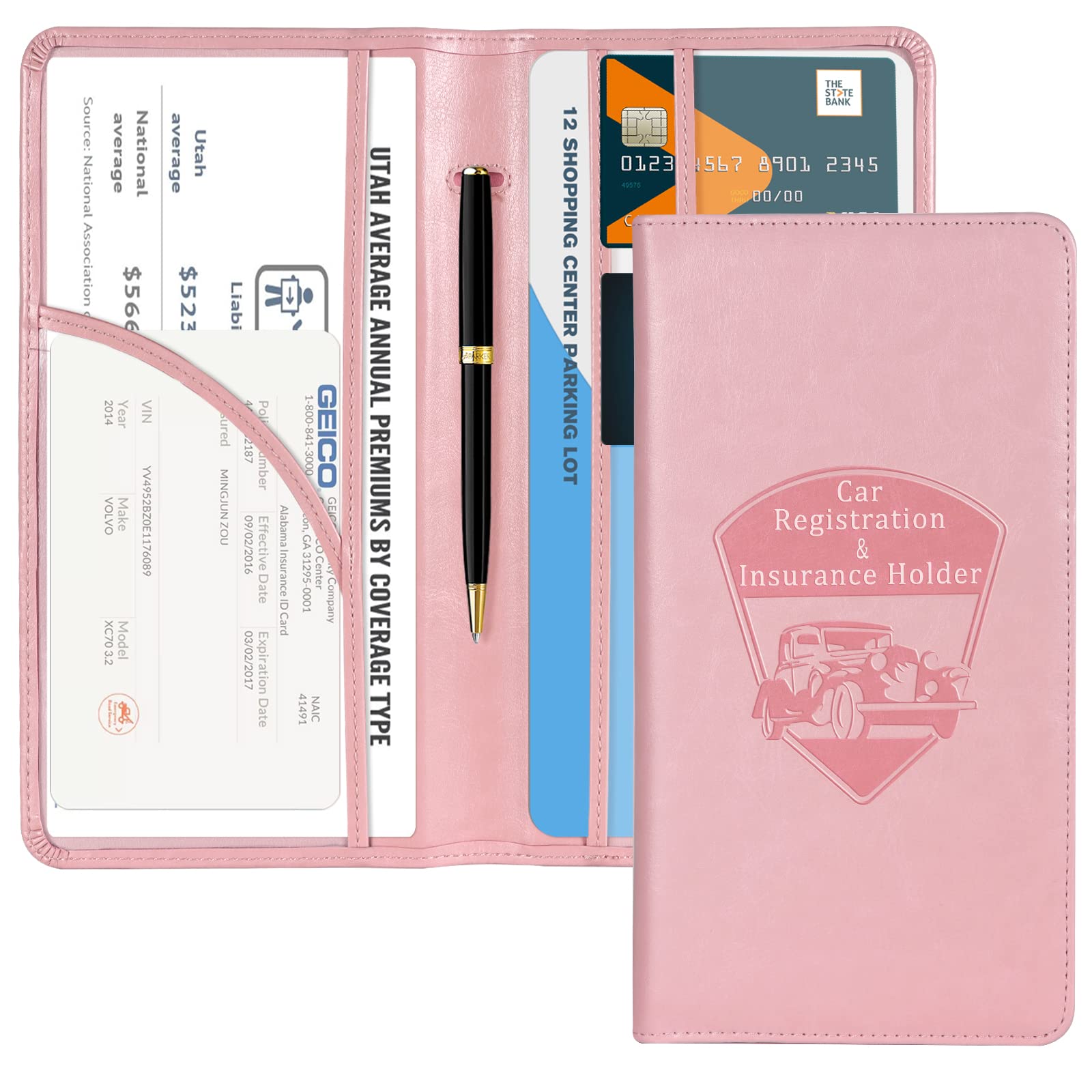 Car Registration Insurance Holder for Glove Box Organizer Case Vehicle