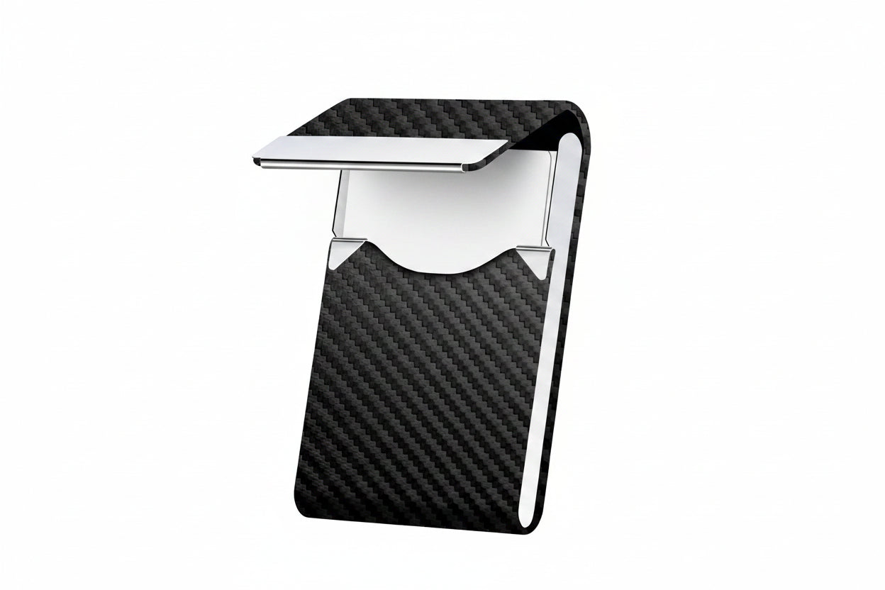 Slim Leather Business Card Holder with Magnetic Closure Case