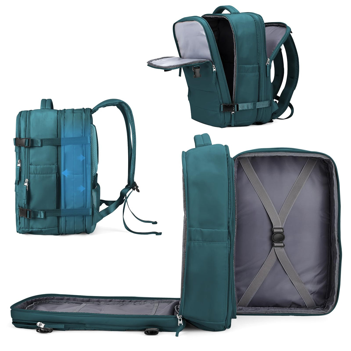 45L Expandable Travel Backpack with Laptop & Shoe Compartment