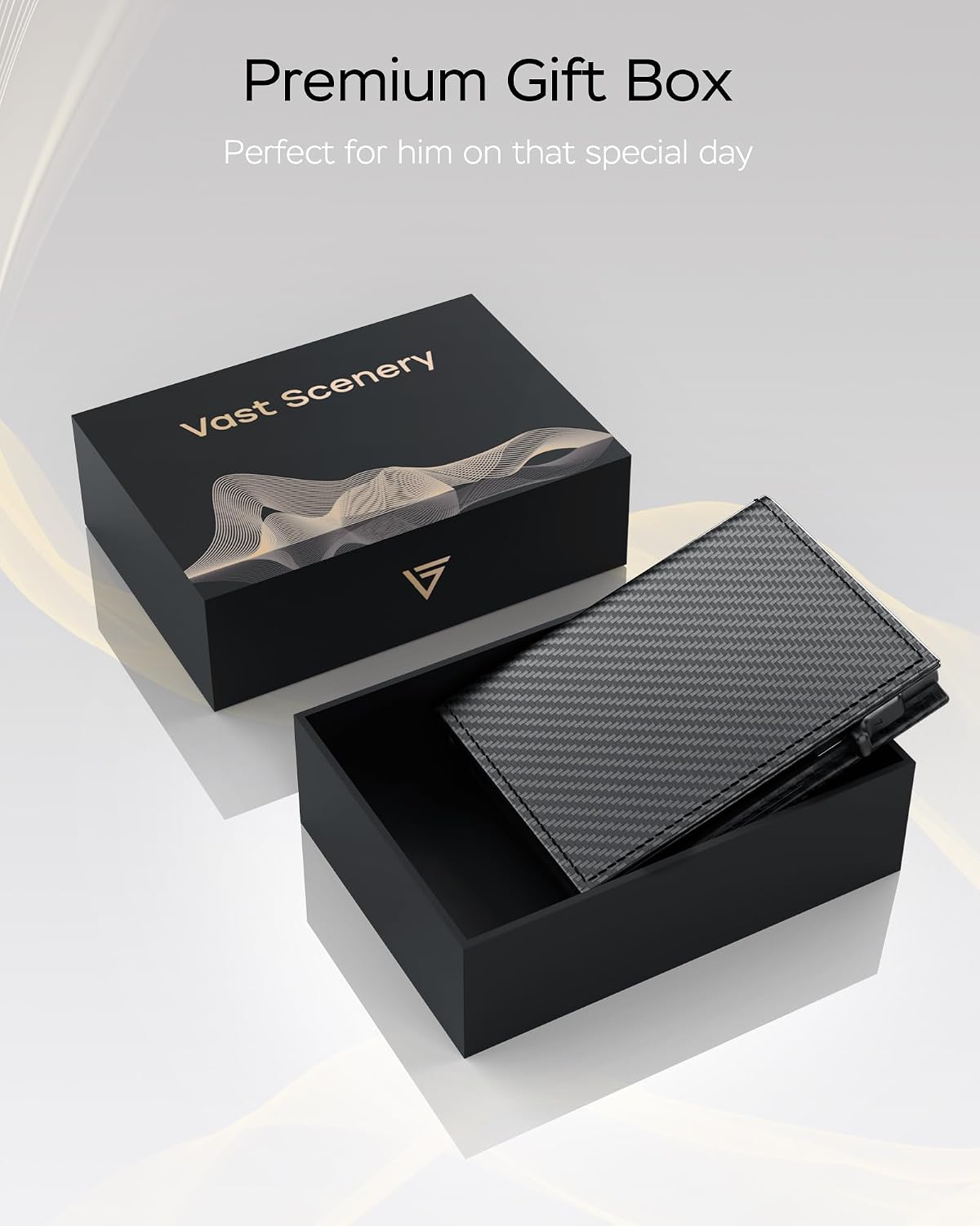 RFID Wallet for Men with Pop Up Credit Card Holder Minimalist Slim Smart