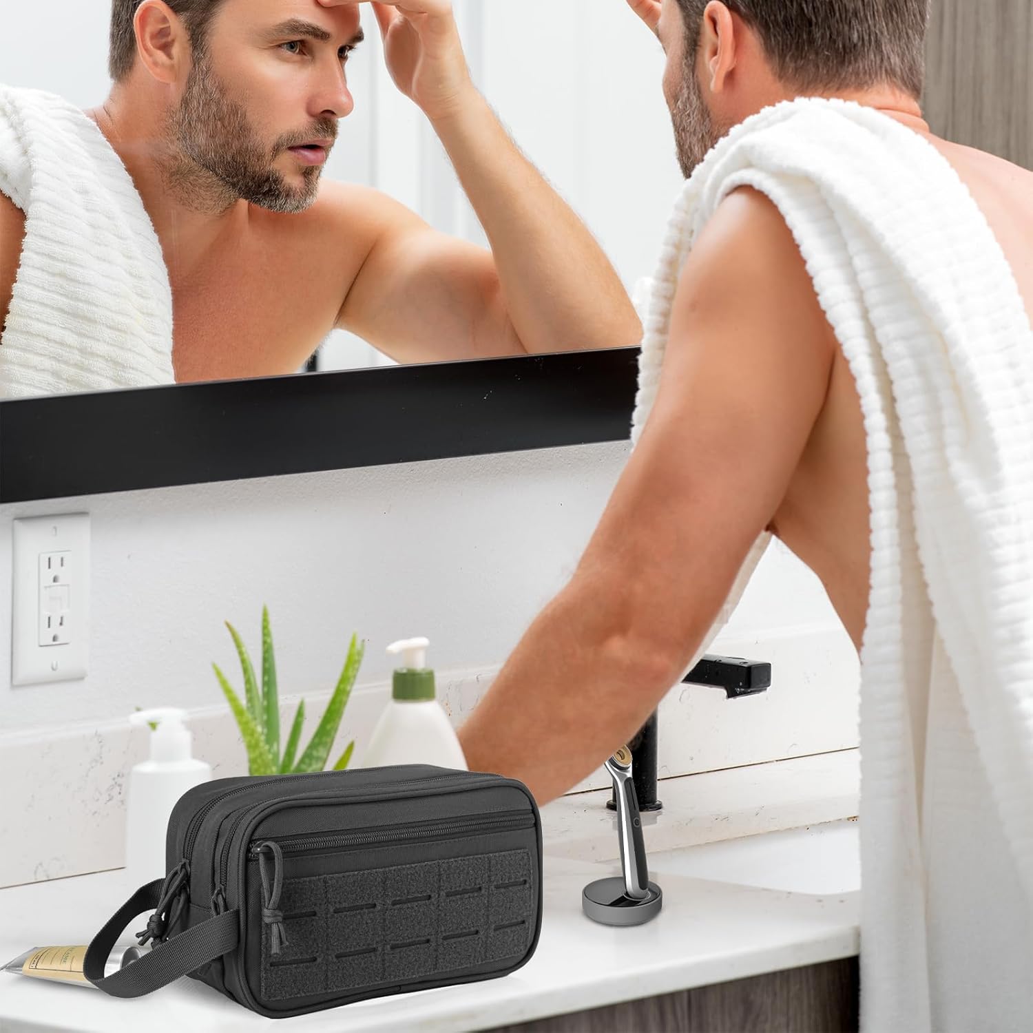 Tactical Toiletry Bag For Men Hygiene Bag EDC Military Tool Molle Pouches Small Dopp Kit Mens Shaving Kit Travel shower Bags