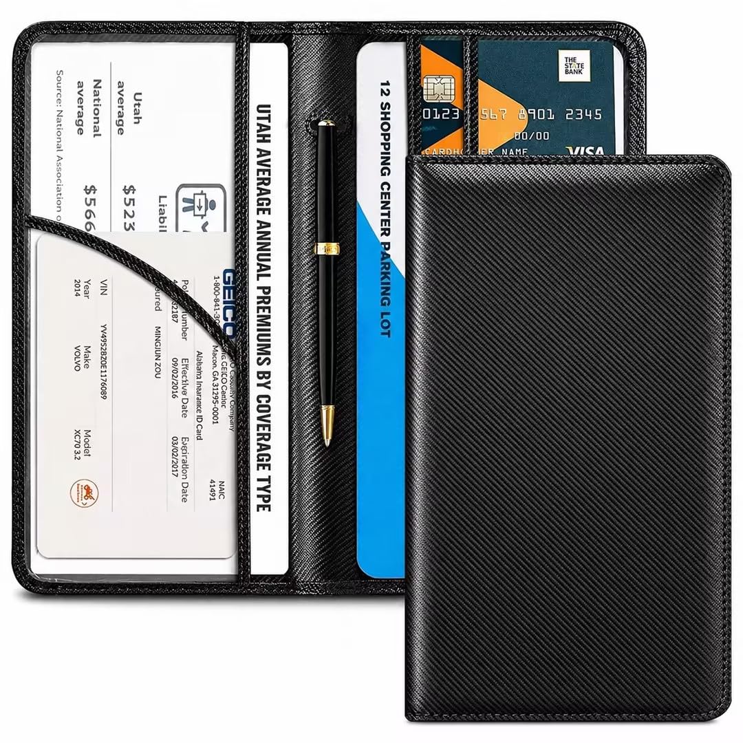 Car Registration Insurance Holder for Glove Box Organizer Case Vehicle
