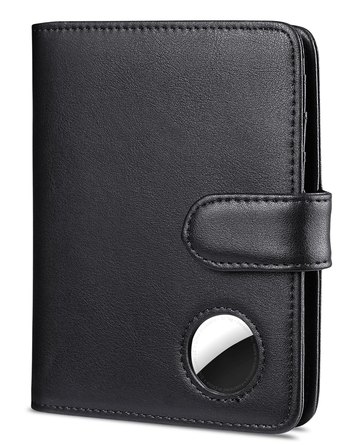 Leather Passport Holder RFID Travel Wallet with AirTag Slot