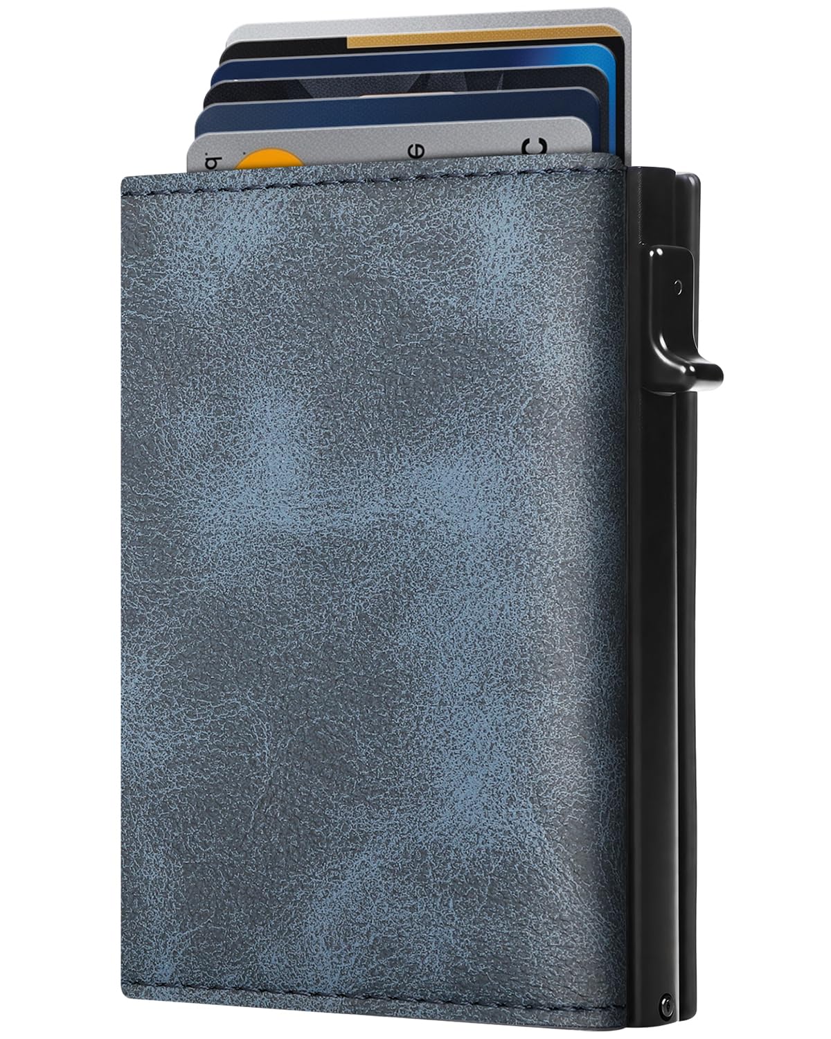 RFID Smart Wallet for Men Pop Up Card Holder Leather Wallet