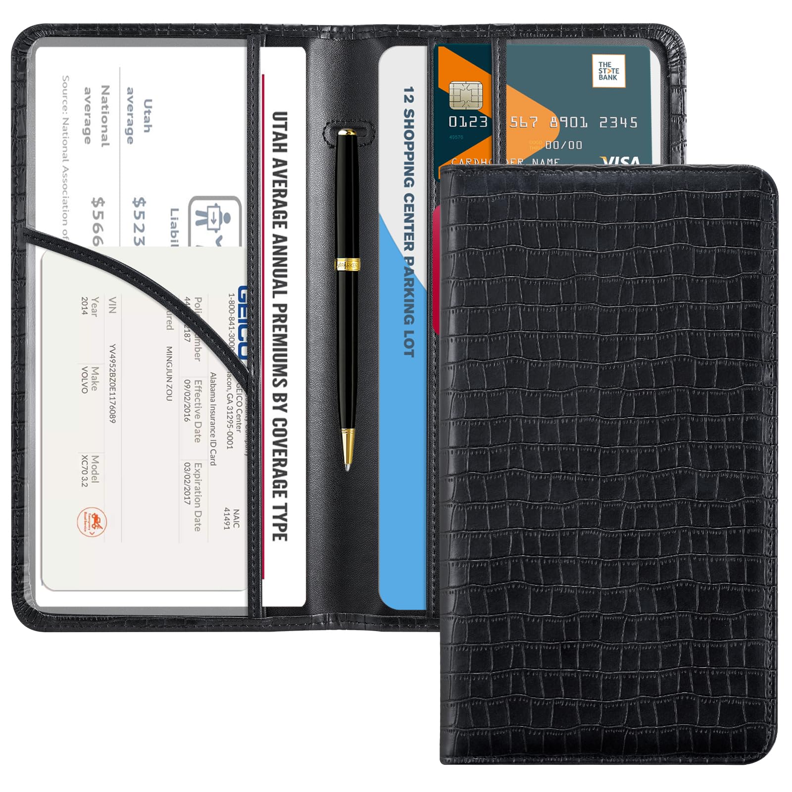 Car Registration Insurance Holder for Glove Box Organizer Case Vehicle