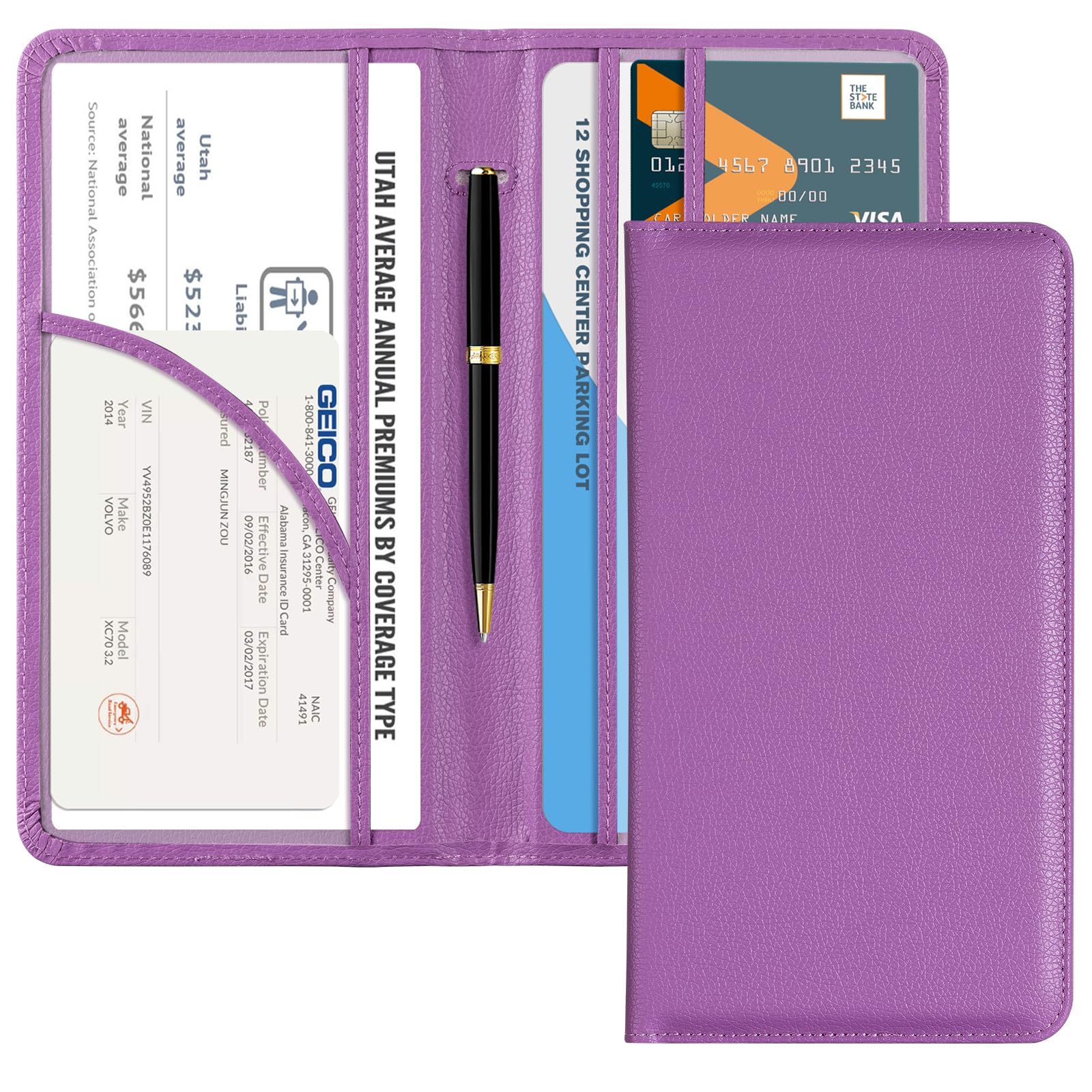 Car Registration Insurance Holder for Glove Box Organizer Case Vehicle