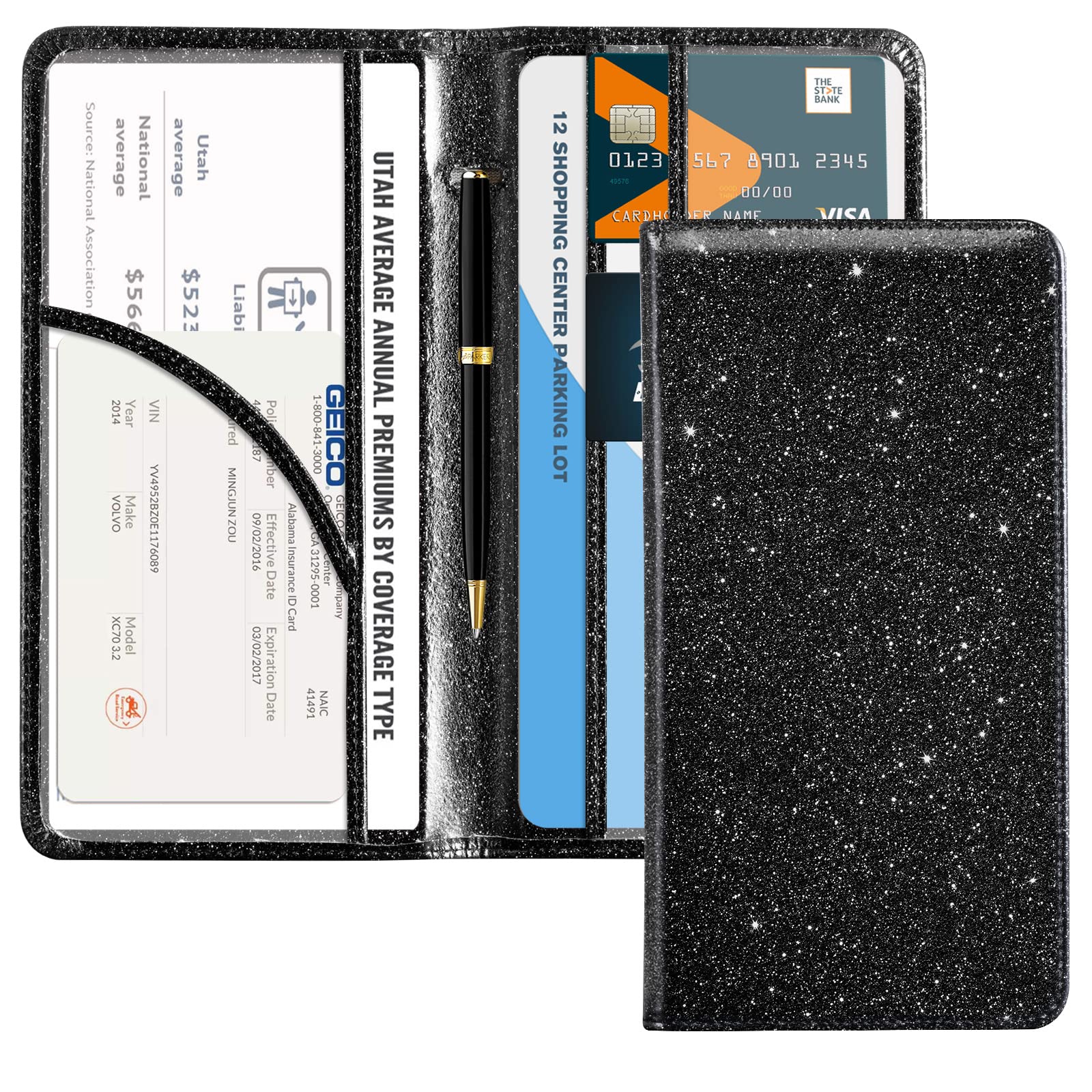 Car Registration Insurance Holder for Glove Box Organizer Case Vehicle