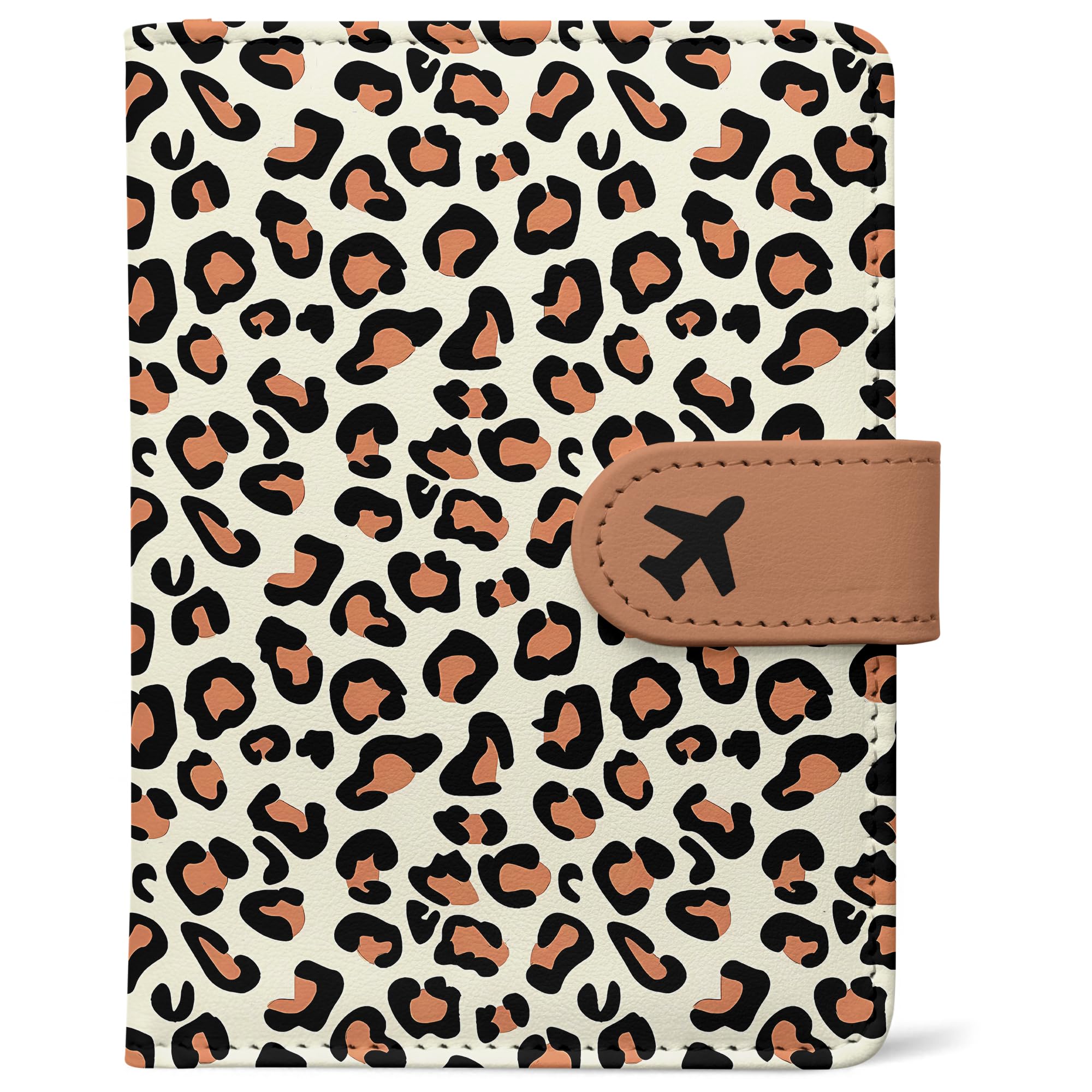 RFID Leather Passport Holder Travel Wallet with Magnetic Closure