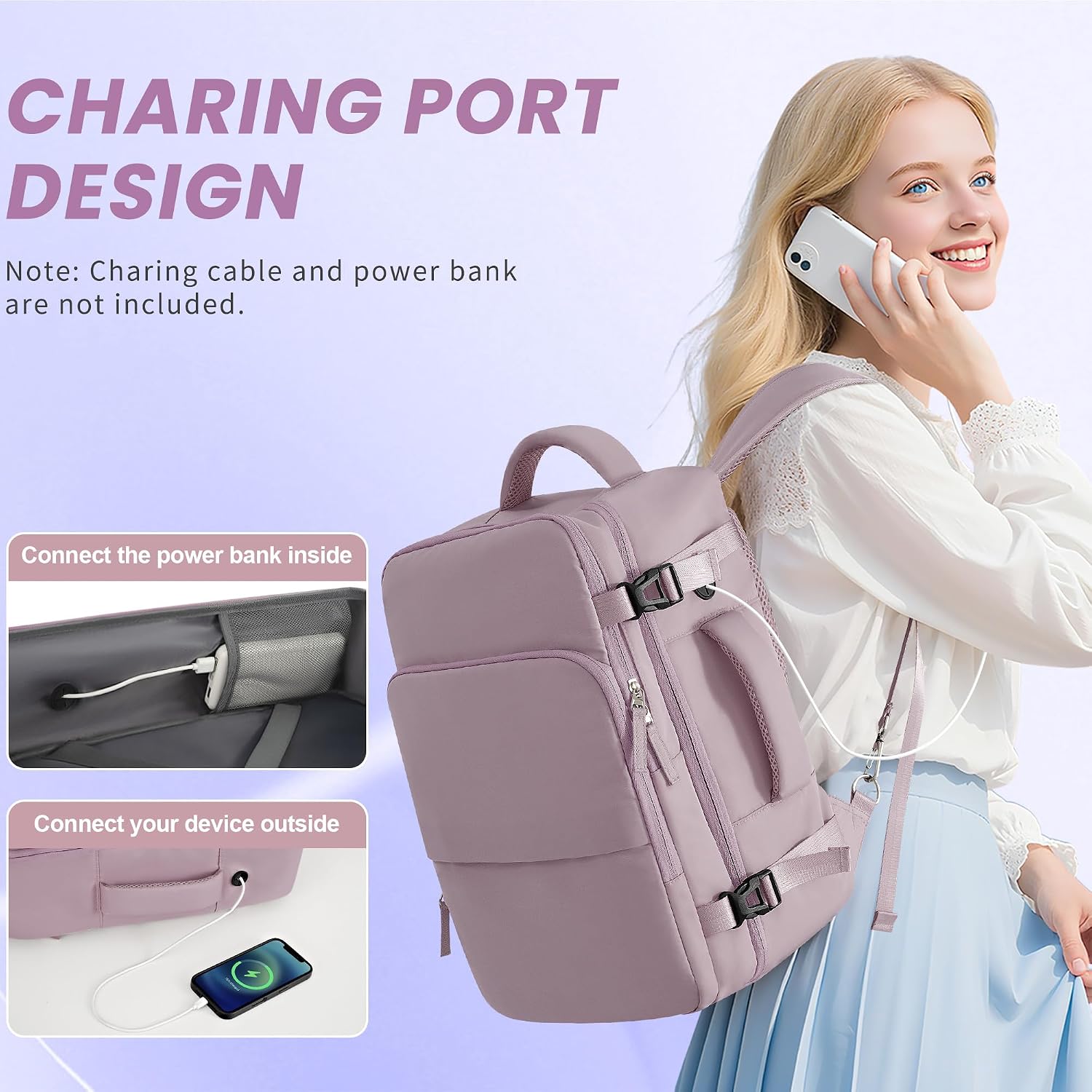 Sinaliy Travel Backpack, TSA Carry on Flight Approved Backpack