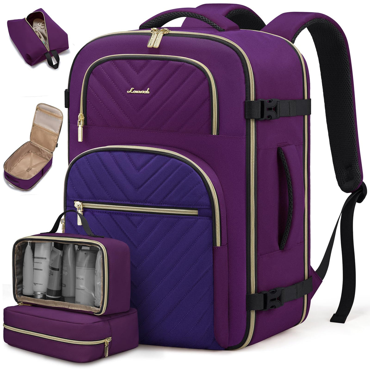Women’s Travel Backpack with Packing Cubes – TSA Carry-On Bag