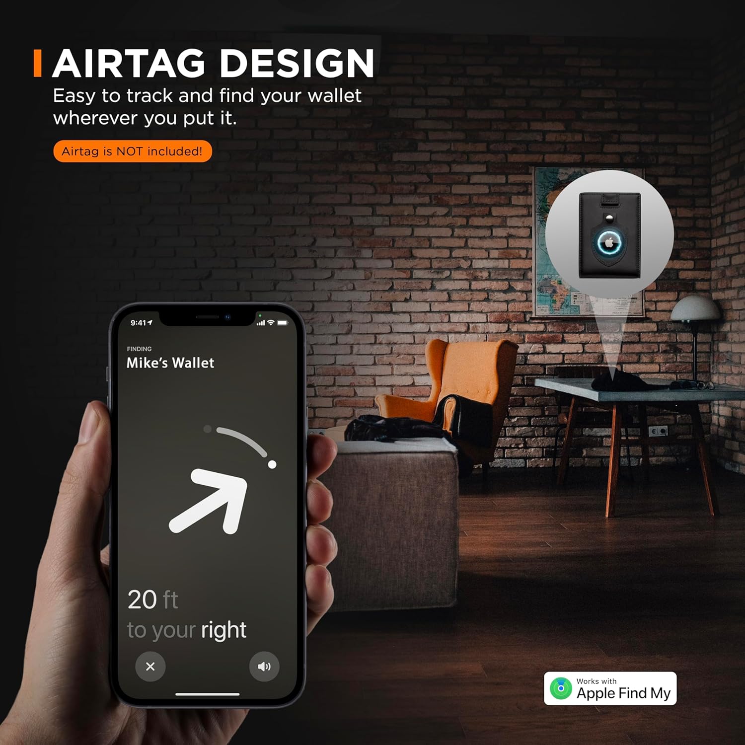 RFID Blocking AirTag Wallet – Slim Leather Wallet for Men with Money Clip & Card Slots