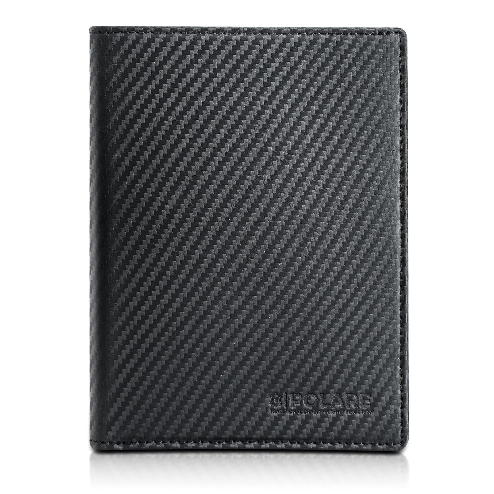 Leather Passport Holder Air Tag Slot RFID Slim Bifold Wallet