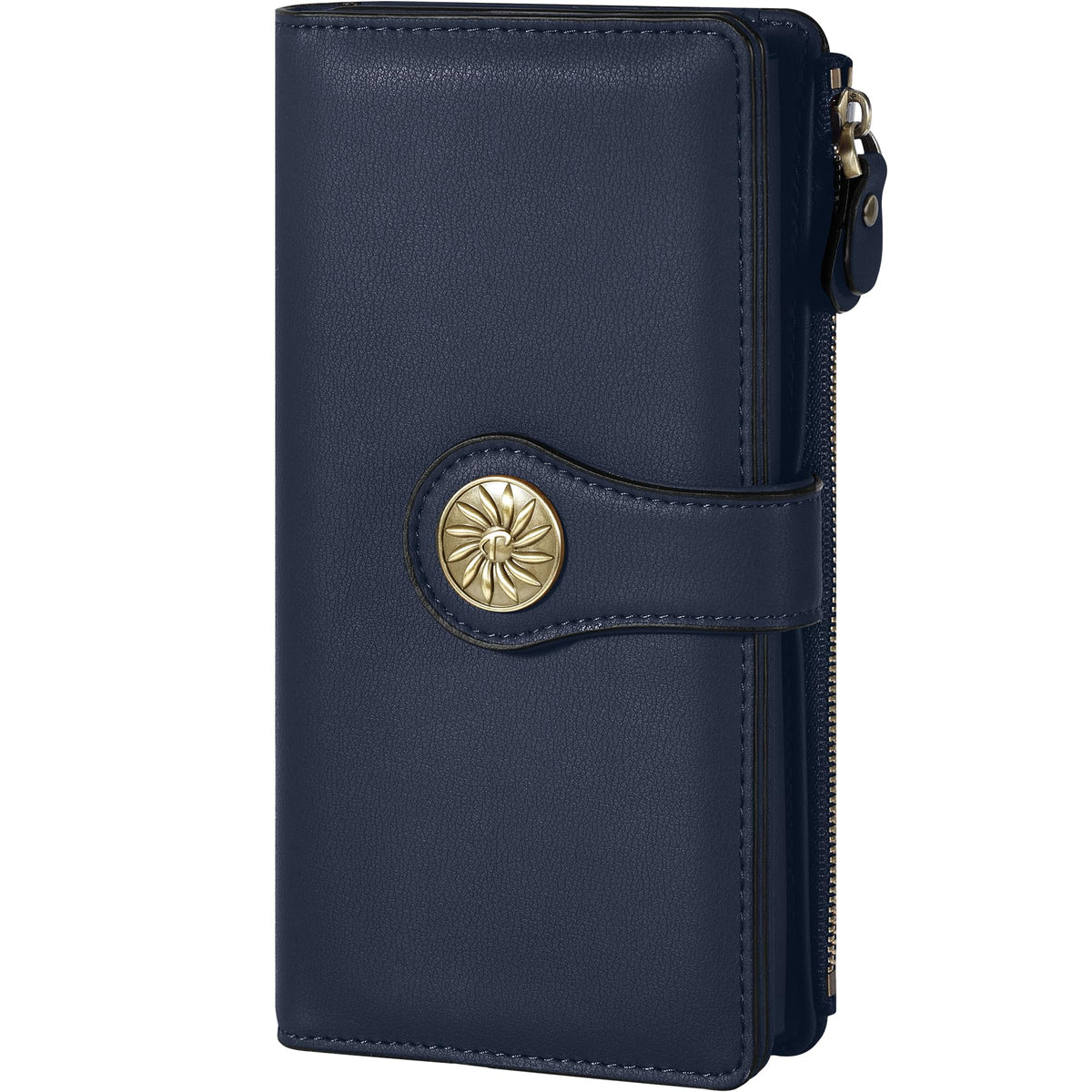 Women's Trifold Wallet RFID Blocking – Large Capacity Clutch Wallet with Zipper Pocket & Card Holder