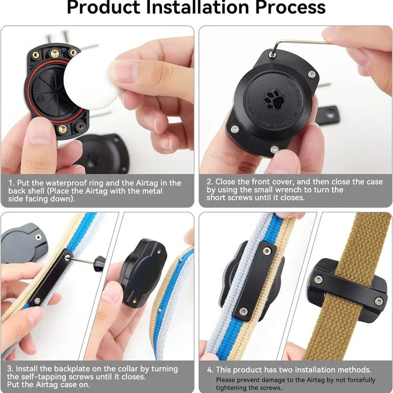Waterproof Airtag Dog Collar Holder, Ultra-Durable Dog & Cat Collars Mount for Airtag, Fits All Width Collars (1 Pack)