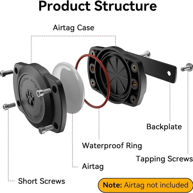 Waterproof Airtag Dog Collar Holder, Ultra-Durable Dog & Cat Collars Mount for Airtag, Fits All Width Collars (1 Pack)